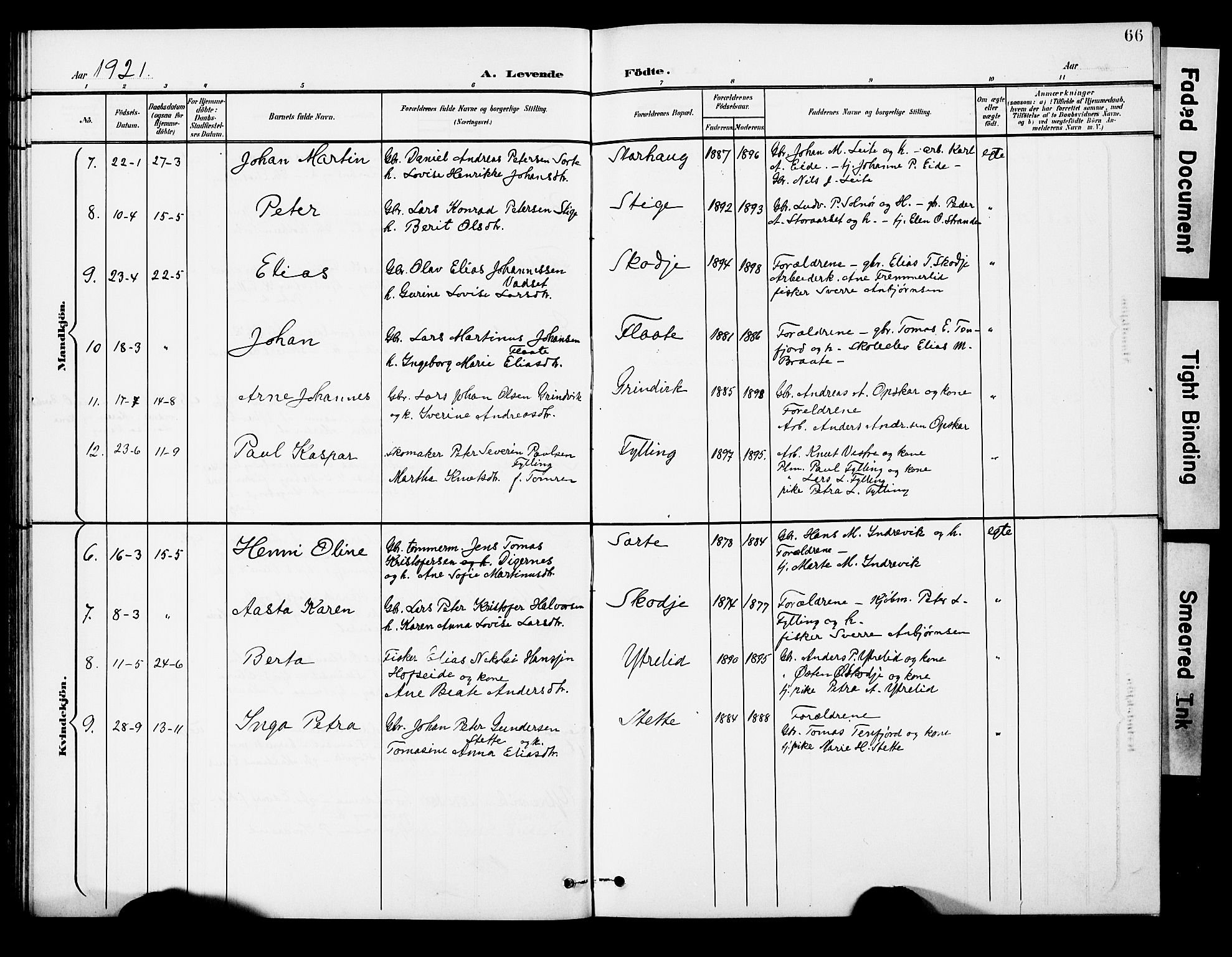 Ministerialprotokoller, klokkerbøker og fødselsregistre - Møre og Romsdal, AV/SAT-A-1454/524/L0366: Klokkerbok nr. 524C07, 1900-1931, s. 66