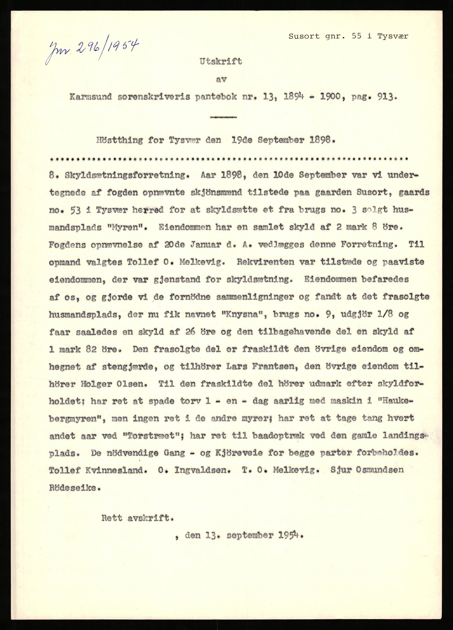 Statsarkivet i Stavanger, AV/SAST-A-101971/03/Y/Yj/L0082: Avskrifter sortert etter gårdsnavn: Stølsmarken - Svele store, 1750-1930, s. 565