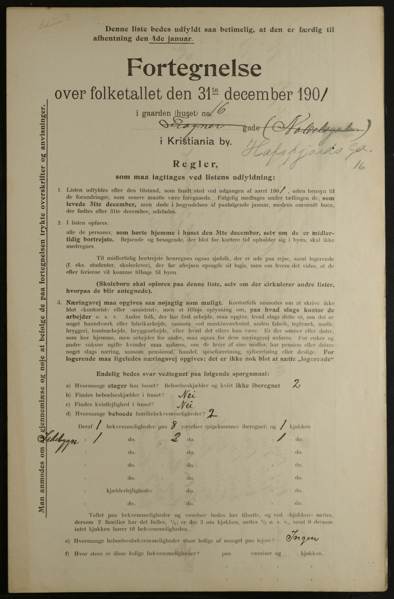 OBA, Kommunal folketelling 31.12.1901 for Kristiania kjøpstad, 1901, s. 5406