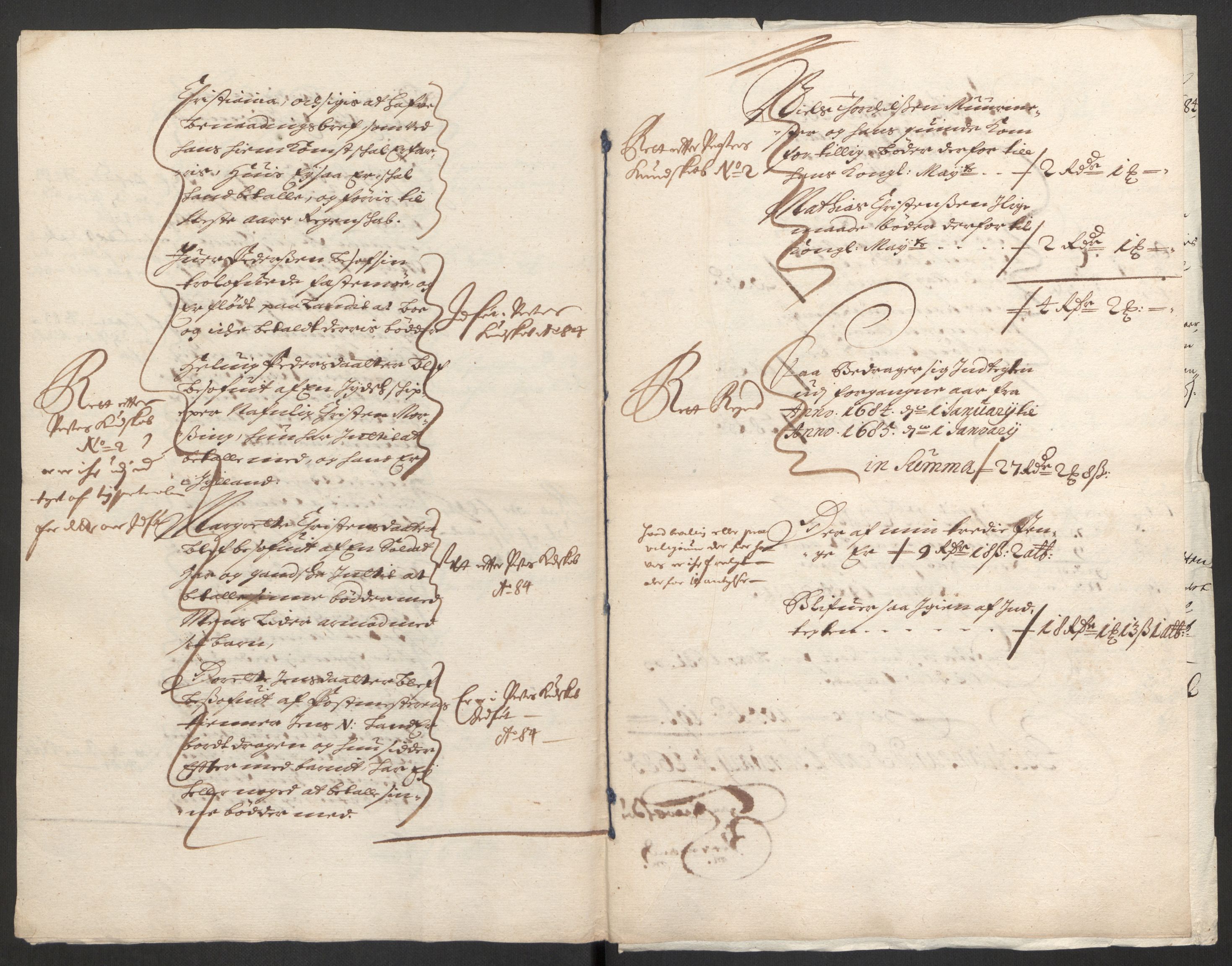 Rentekammeret inntil 1814, Reviderte regnskaper, Byregnskaper, AV/RA-EA-4066/R/Rm/L0285: [M18] Sikt og sakefall, 1681-1718, s. 44