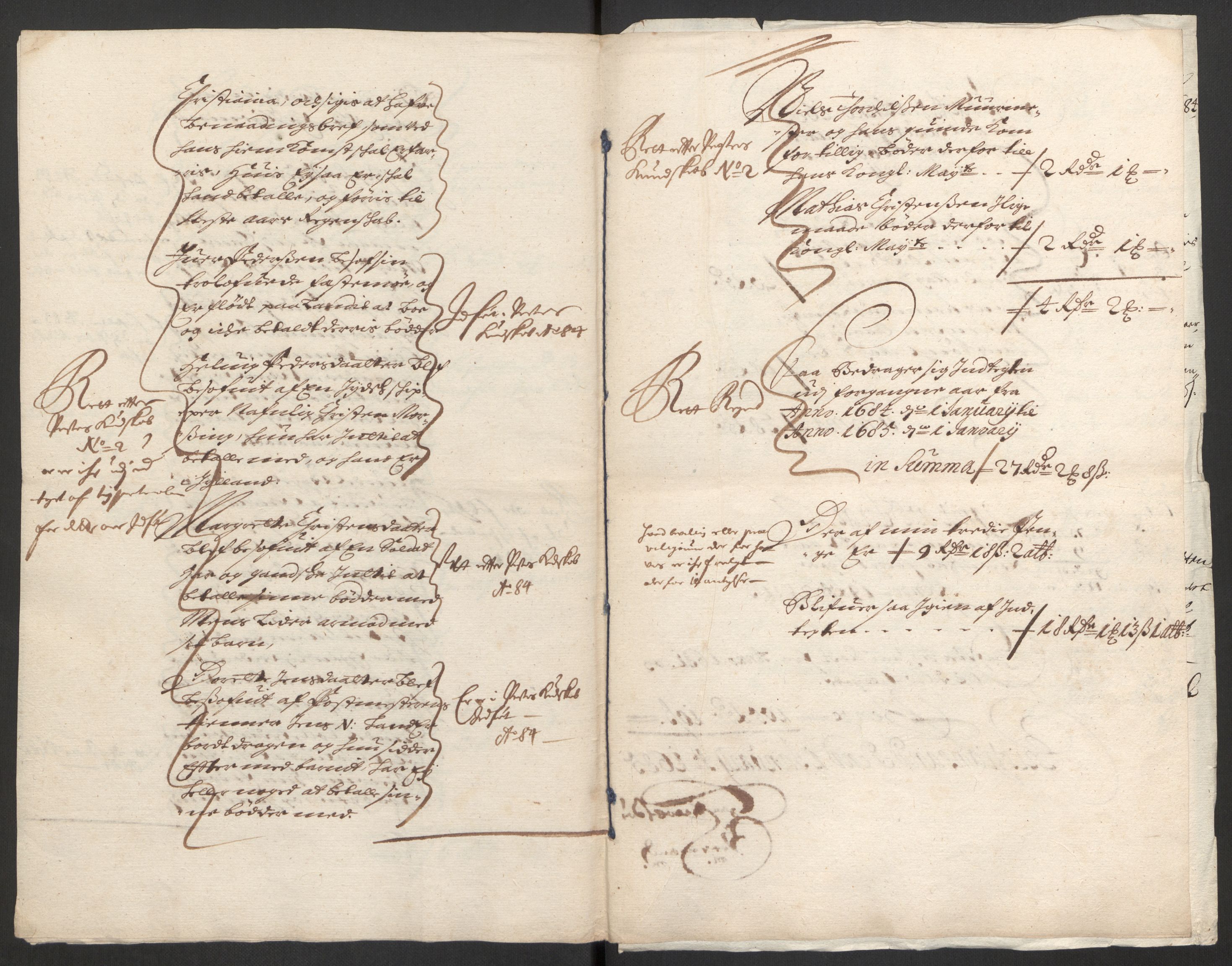 Rentekammeret inntil 1814, Reviderte regnskaper, Byregnskaper, RA/EA-4066/R/Rm/L0285: [M18] Sikt og sakefall, 1681-1718, s. 44