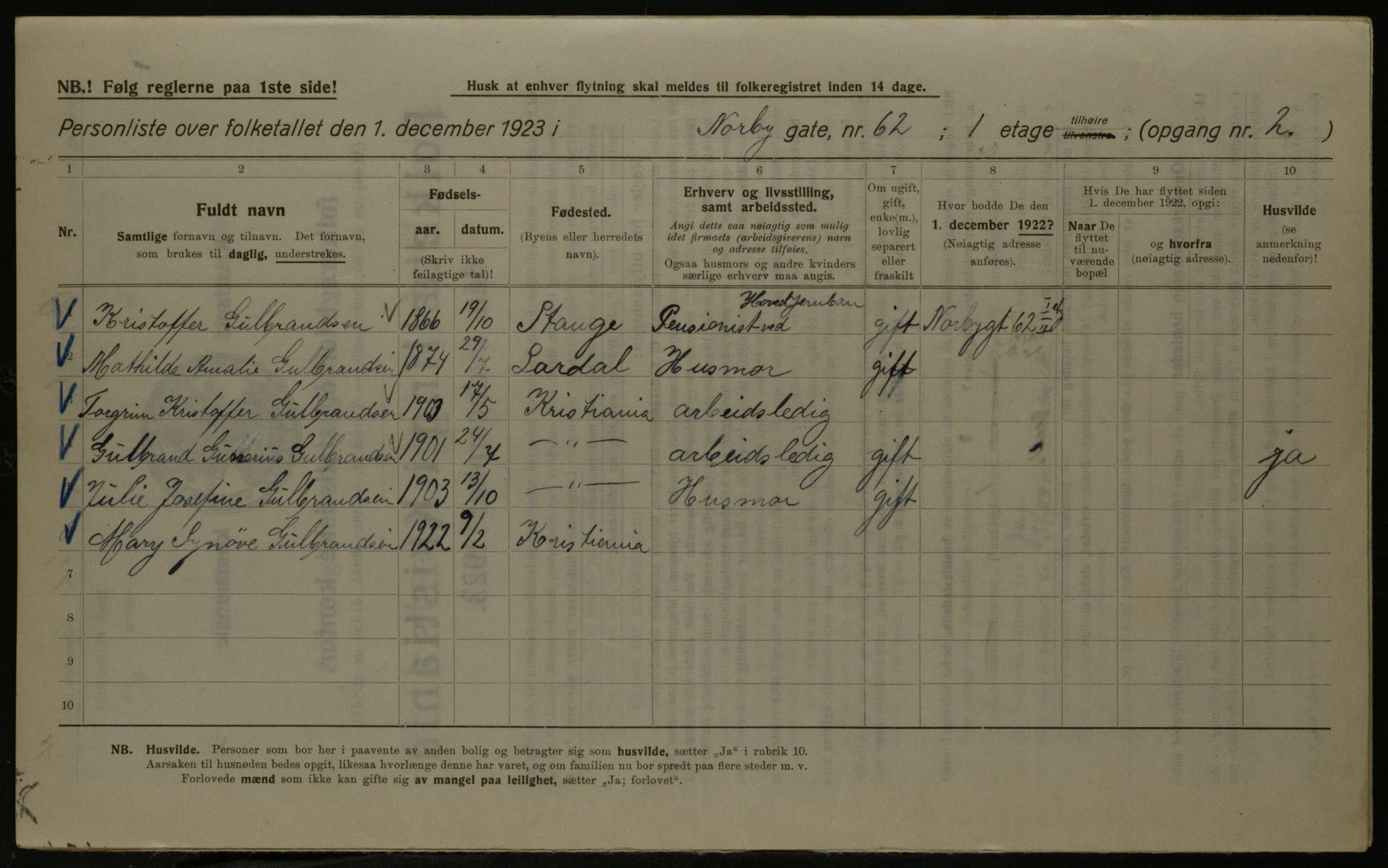 OBA, Kommunal folketelling 1.12.1923 for Kristiania, 1923, s. 79347