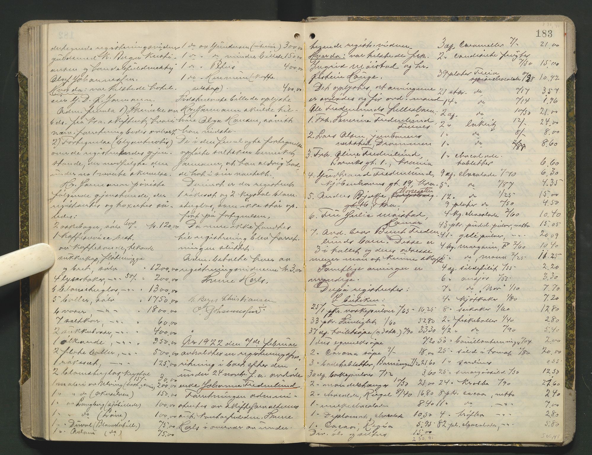 Sør-Hedmark sorenskriveri, AV/SAH-TING-014/J/Ja/Jae/L0003: Skifteregistreringsprotokoll - Hamar by, 1906-1922, s. 183