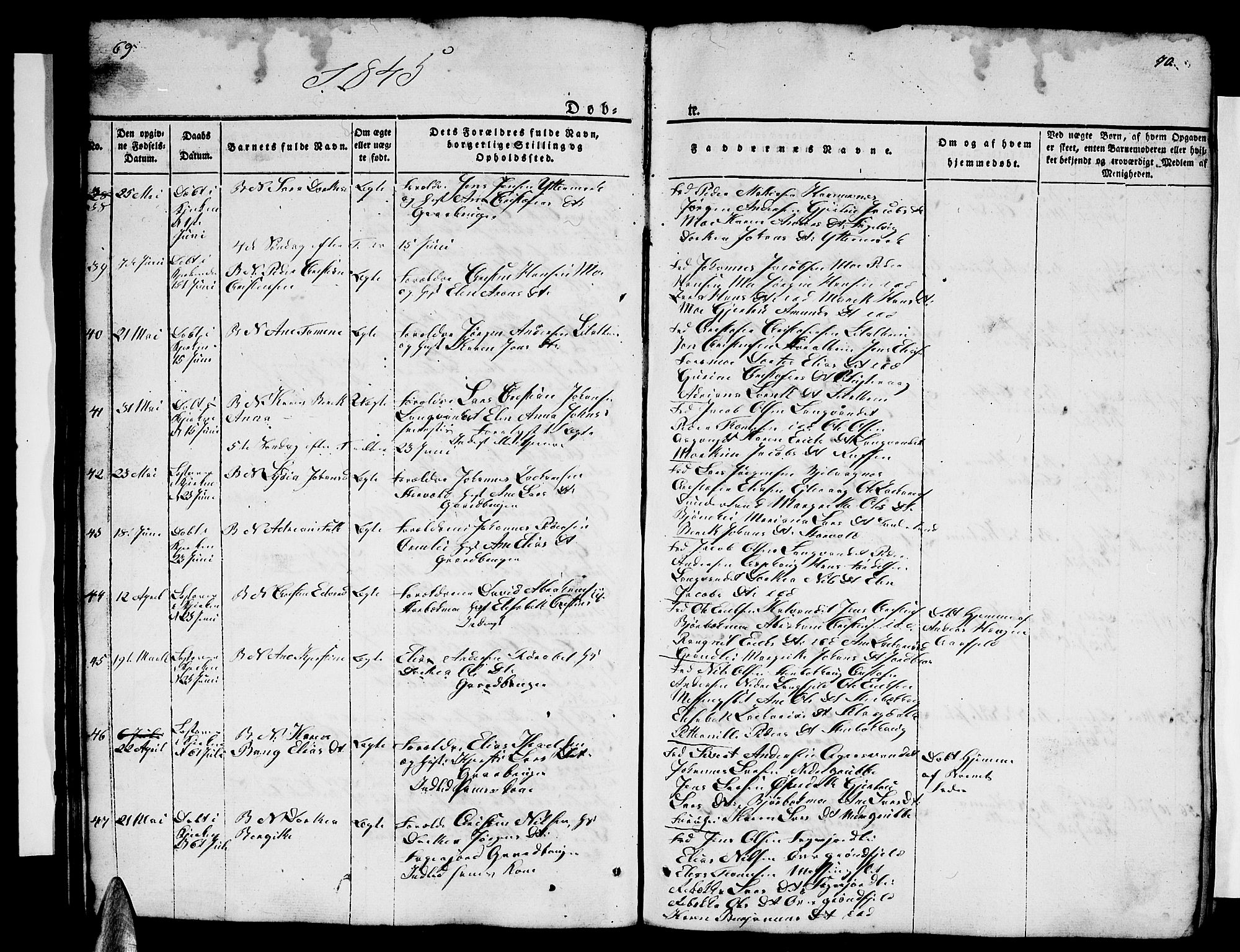 Ministerialprotokoller, klokkerbøker og fødselsregistre - Nordland, AV/SAT-A-1459/827/L0413: Klokkerbok nr. 827C02, 1842-1852, s. 69-70