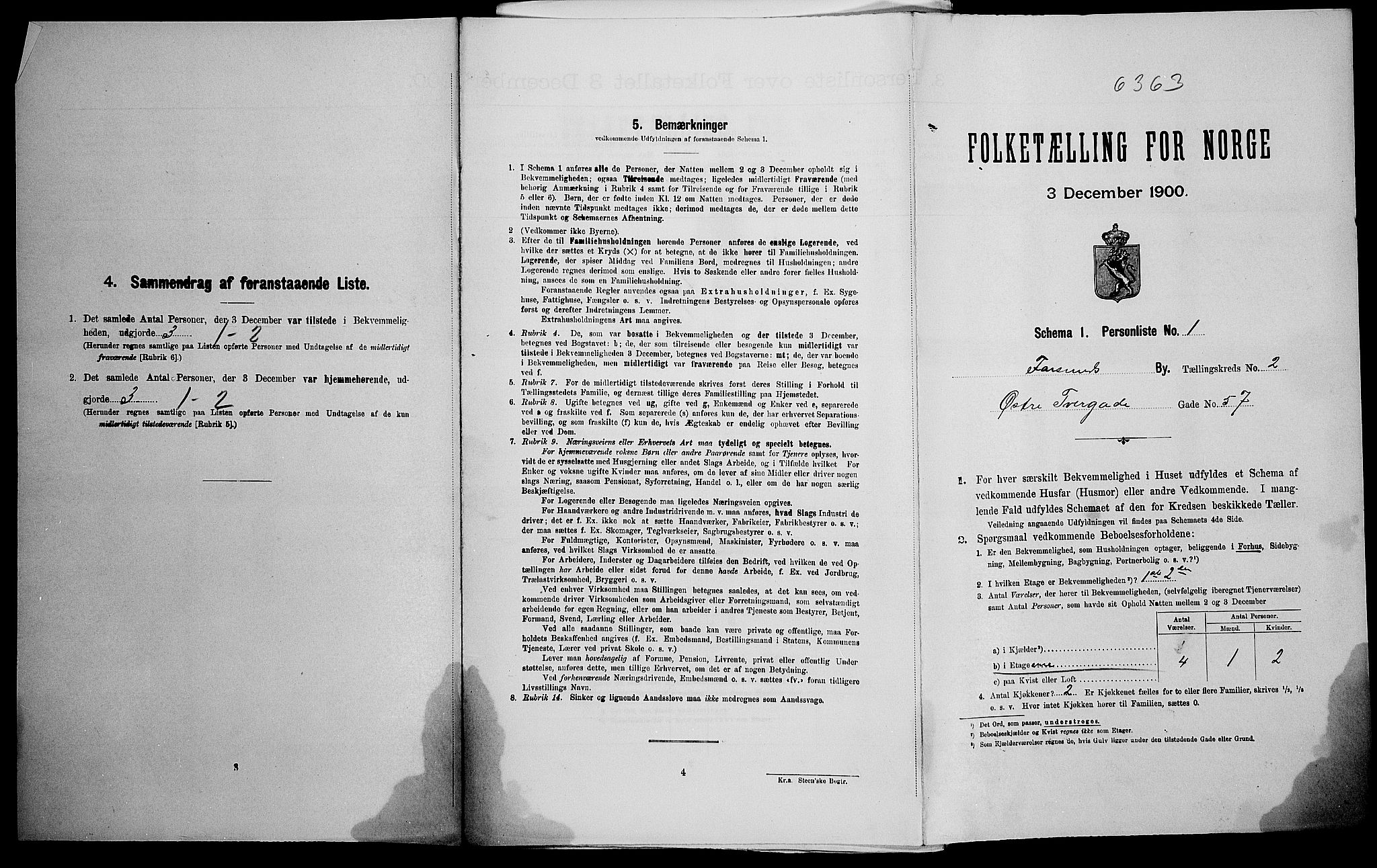SAK, Folketelling 1900 for 1003 Farsund ladested, 1900, s. 492