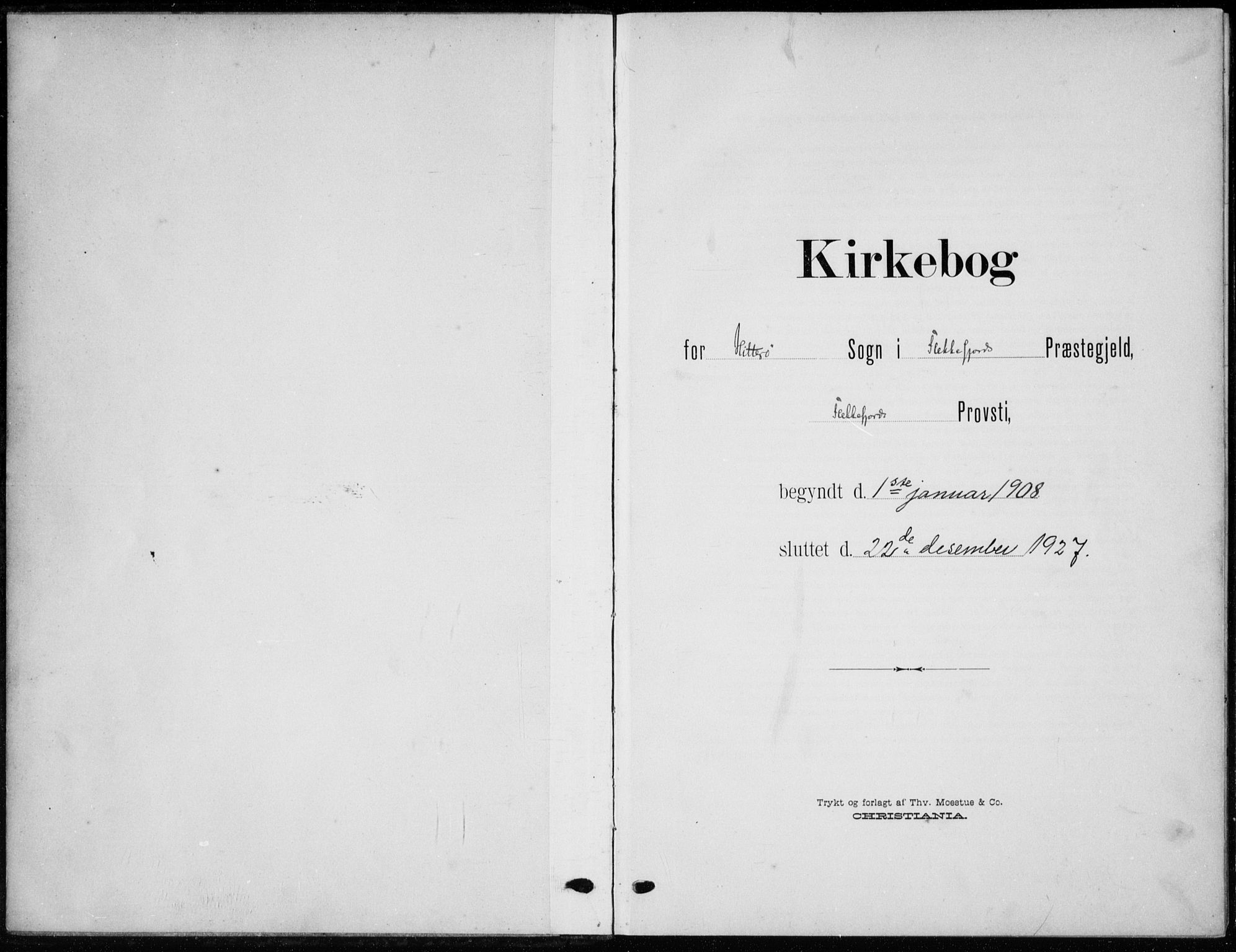 Flekkefjord sokneprestkontor, SAK/1111-0012/F/Fb/Fbb/L0005: Klokkerbok nr. B 5, 1908-1927