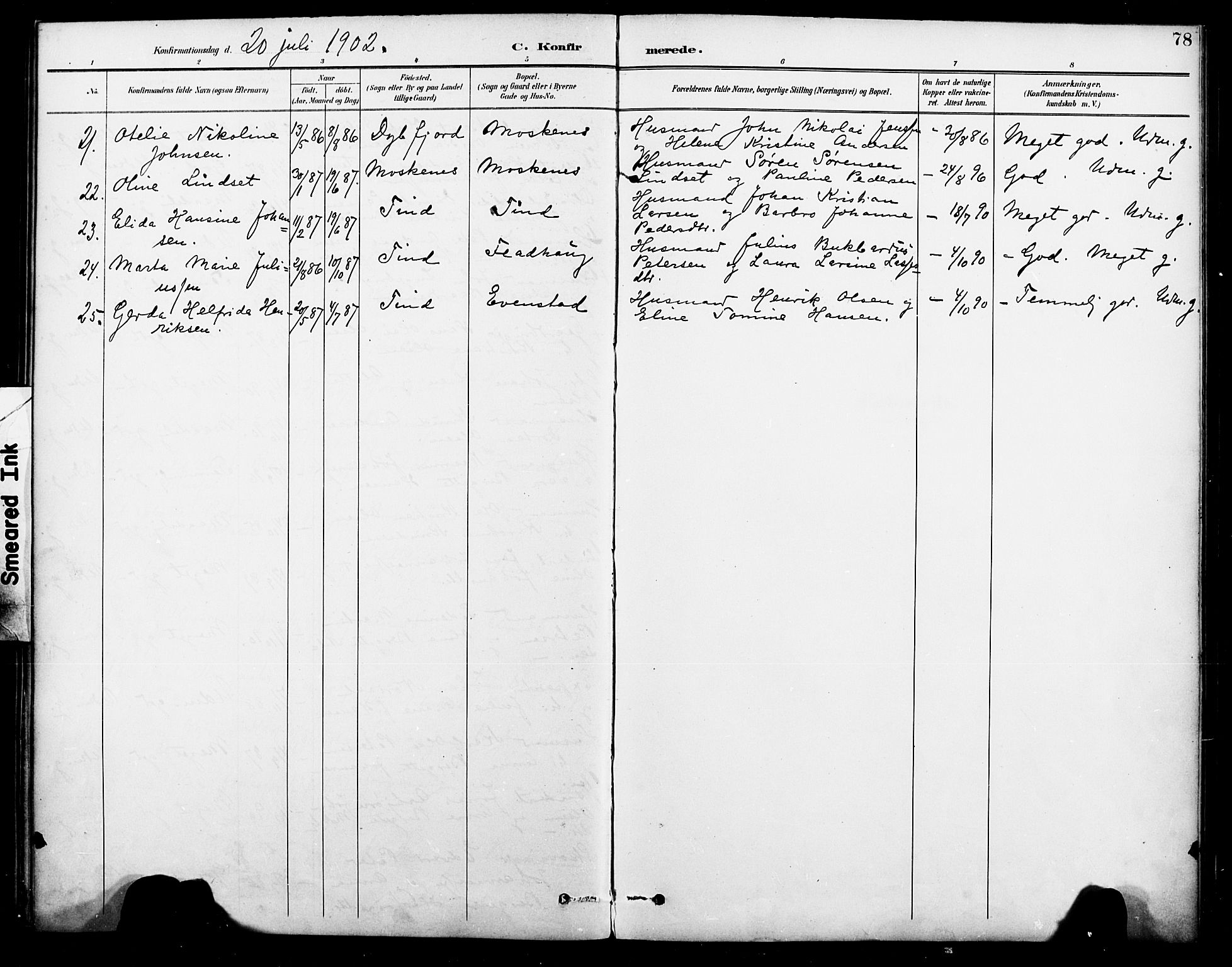 Ministerialprotokoller, klokkerbøker og fødselsregistre - Nordland, AV/SAT-A-1459/886/L1220: Ministerialbok nr. 886A02, 1892-1903, s. 78