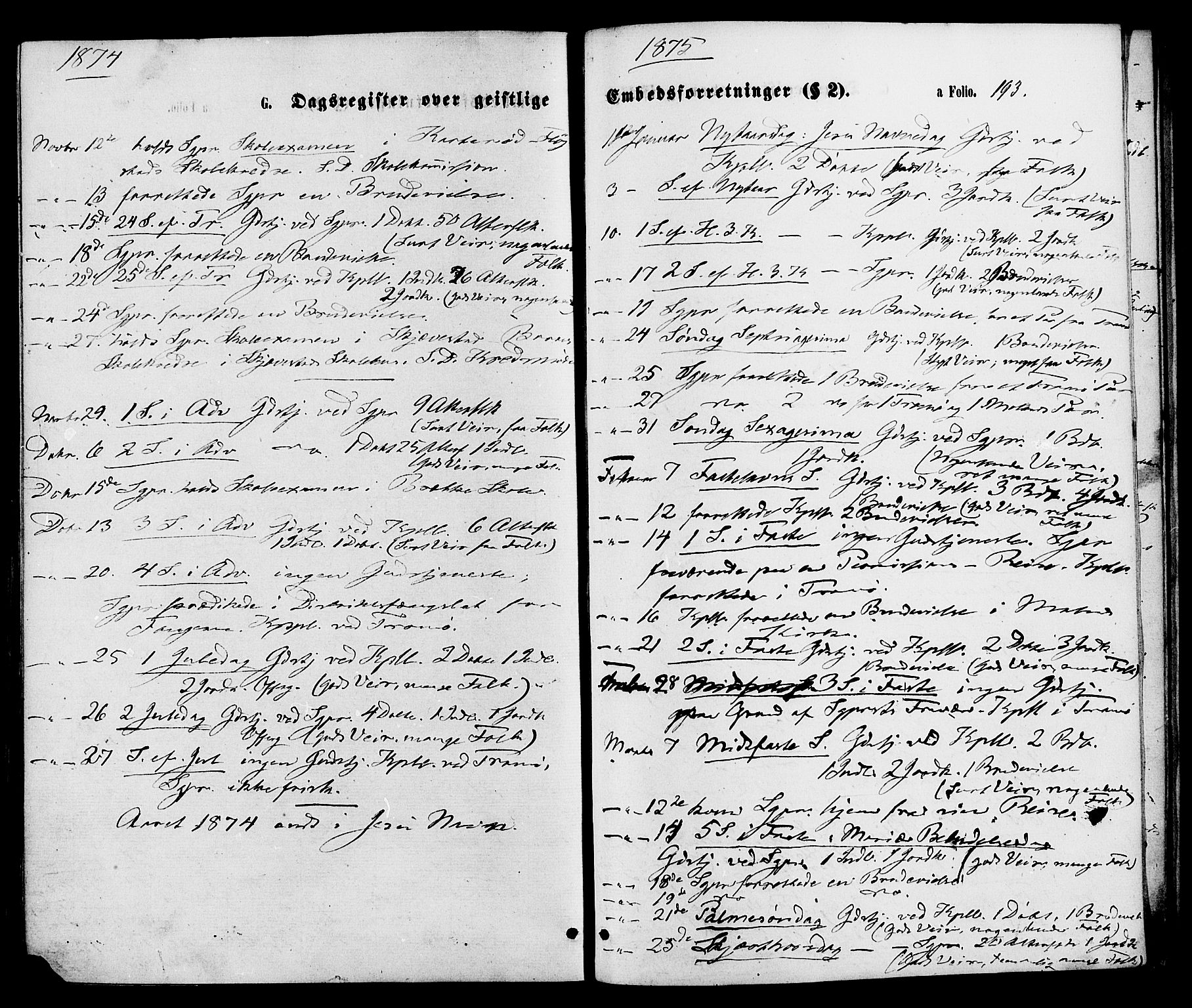 Austre Moland sokneprestkontor, SAK/1111-0001/F/Fa/Faa/L0009: Ministerialbok nr. A 9, 1869-1879, s. 193