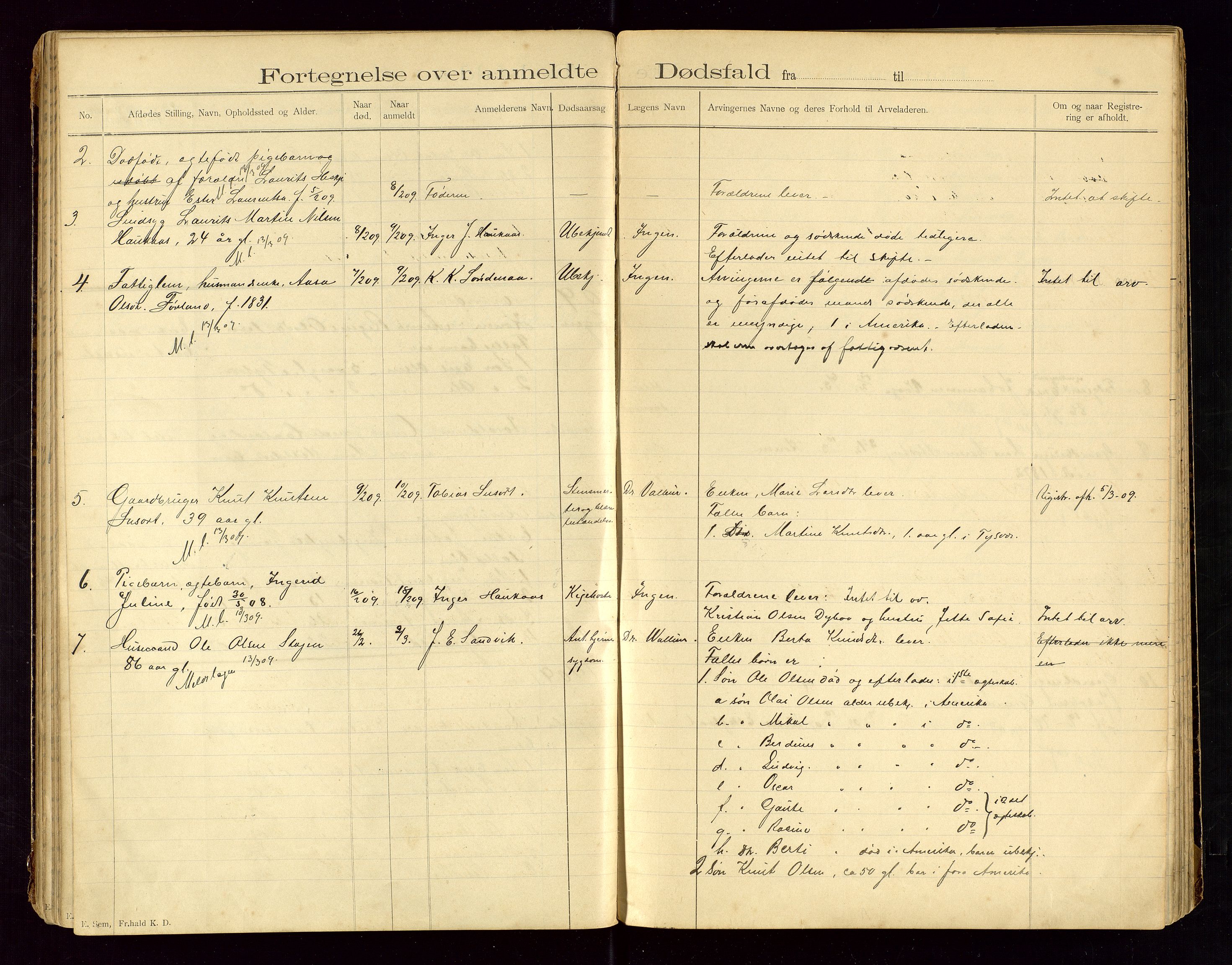 Tysvær lensmannskontor, AV/SAST-A-100192/Gga/L0002: "Dødsfalds-Protokol for Lensmanden i Tysvær Lensmandsdistrikt", 1897-1916