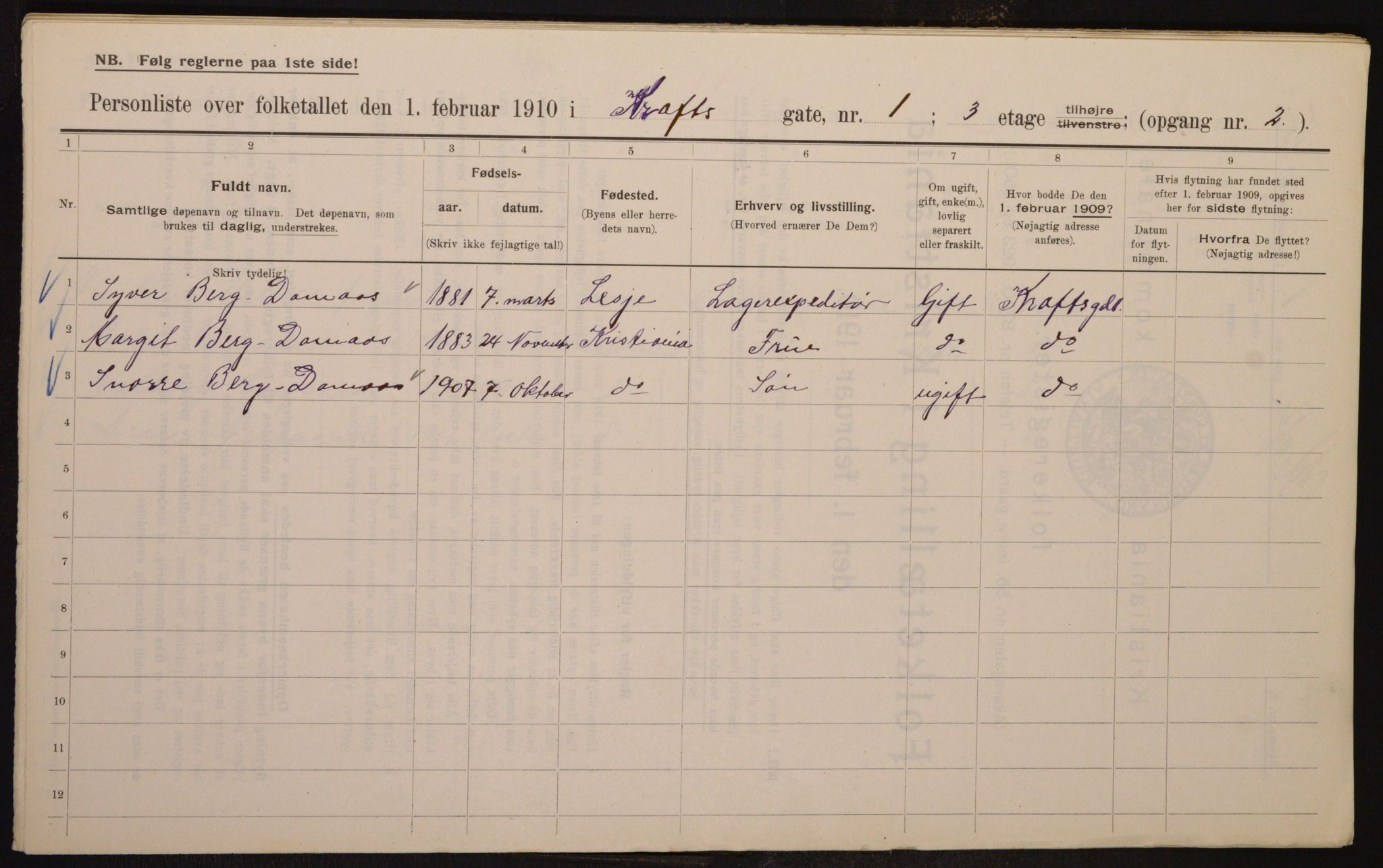 OBA, Kommunal folketelling 1.2.1910 for Kristiania, 1910, s. 52317