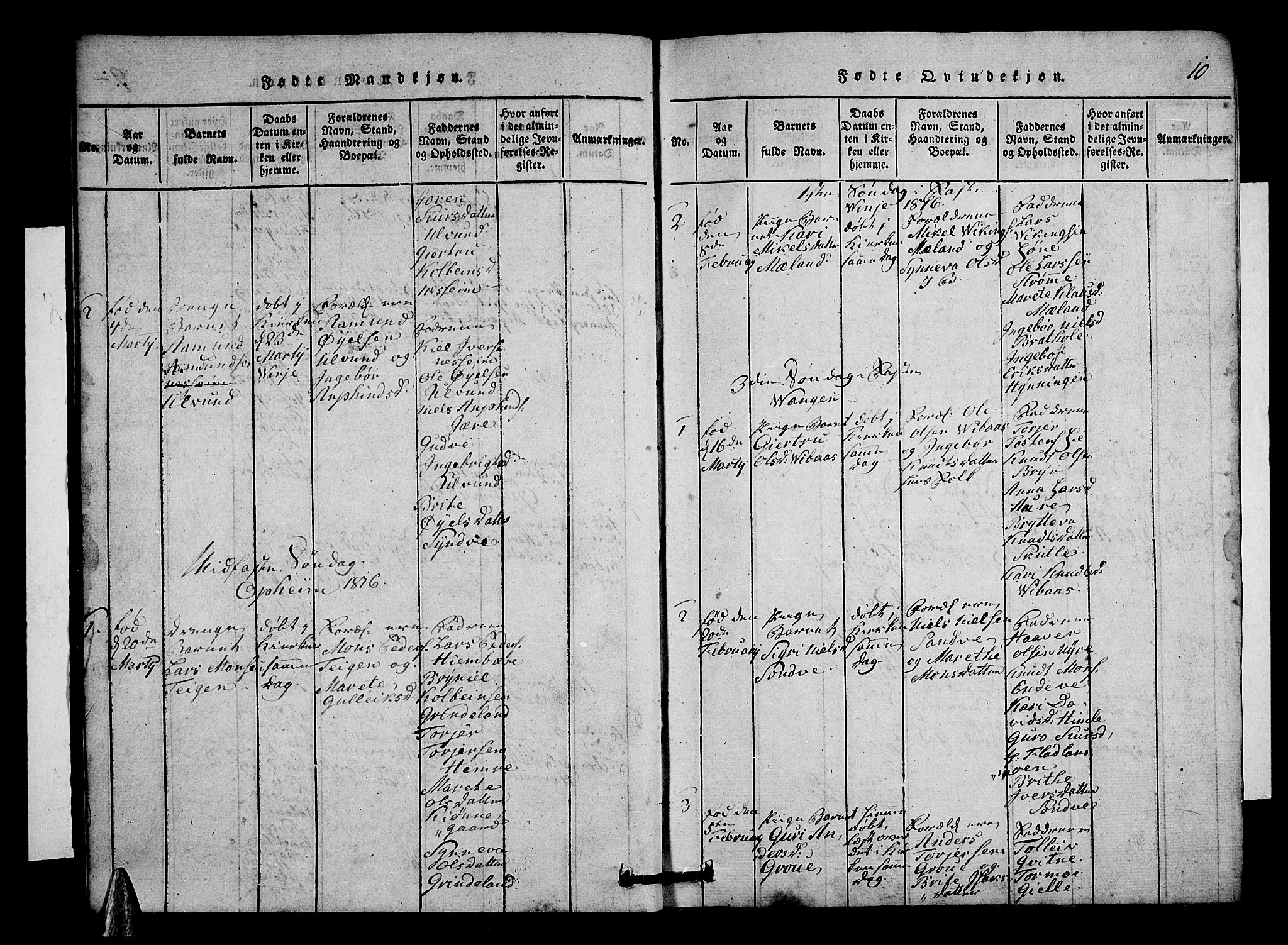 Voss sokneprestembete, AV/SAB-A-79001/H/Hab: Klokkerbok nr. A 1, 1816-1818, s. 10