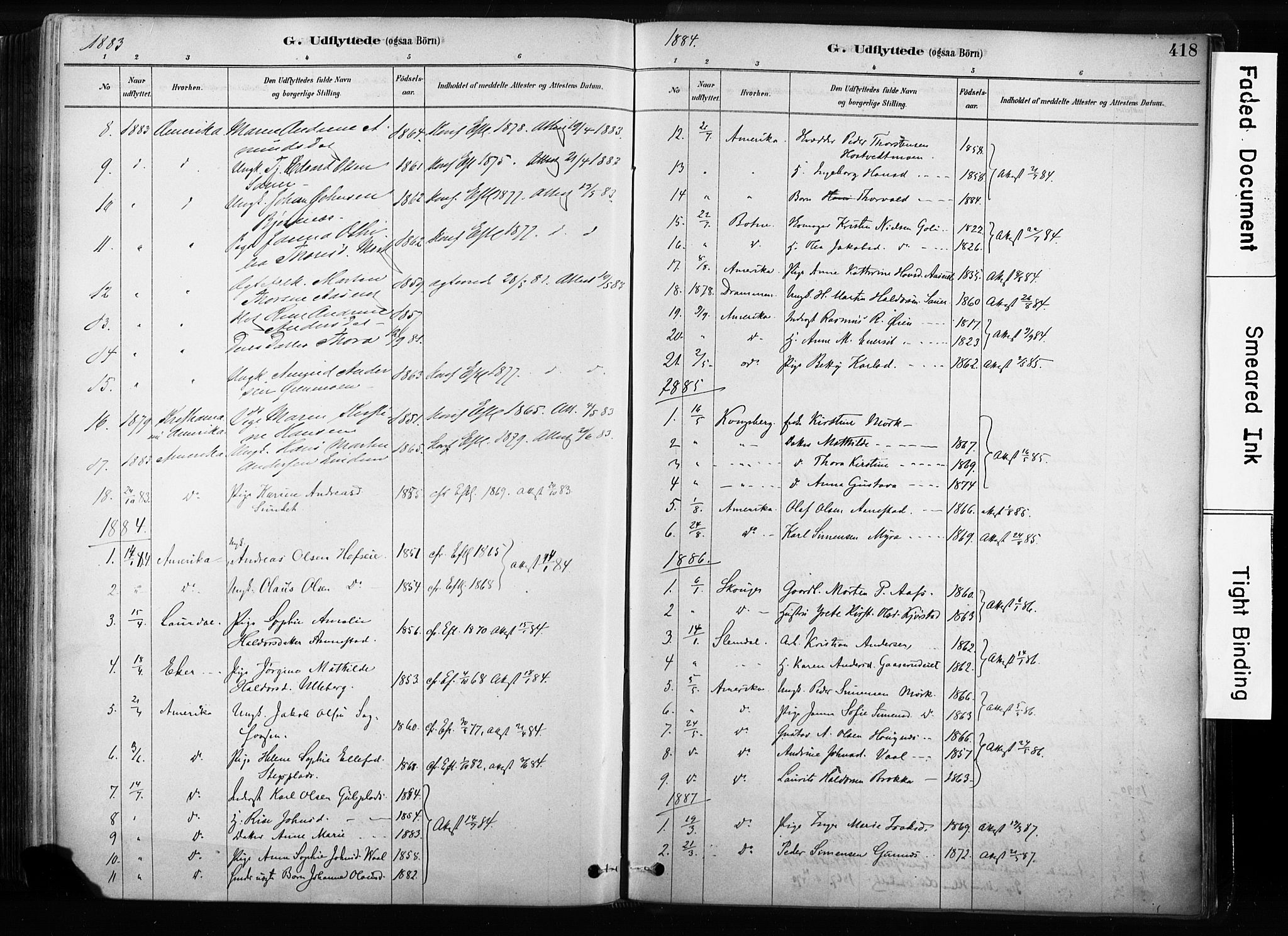 Sandsvær kirkebøker, AV/SAKO-A-244/F/Fb/L0001: Ministerialbok nr. II 1, 1878-1906, s. 418