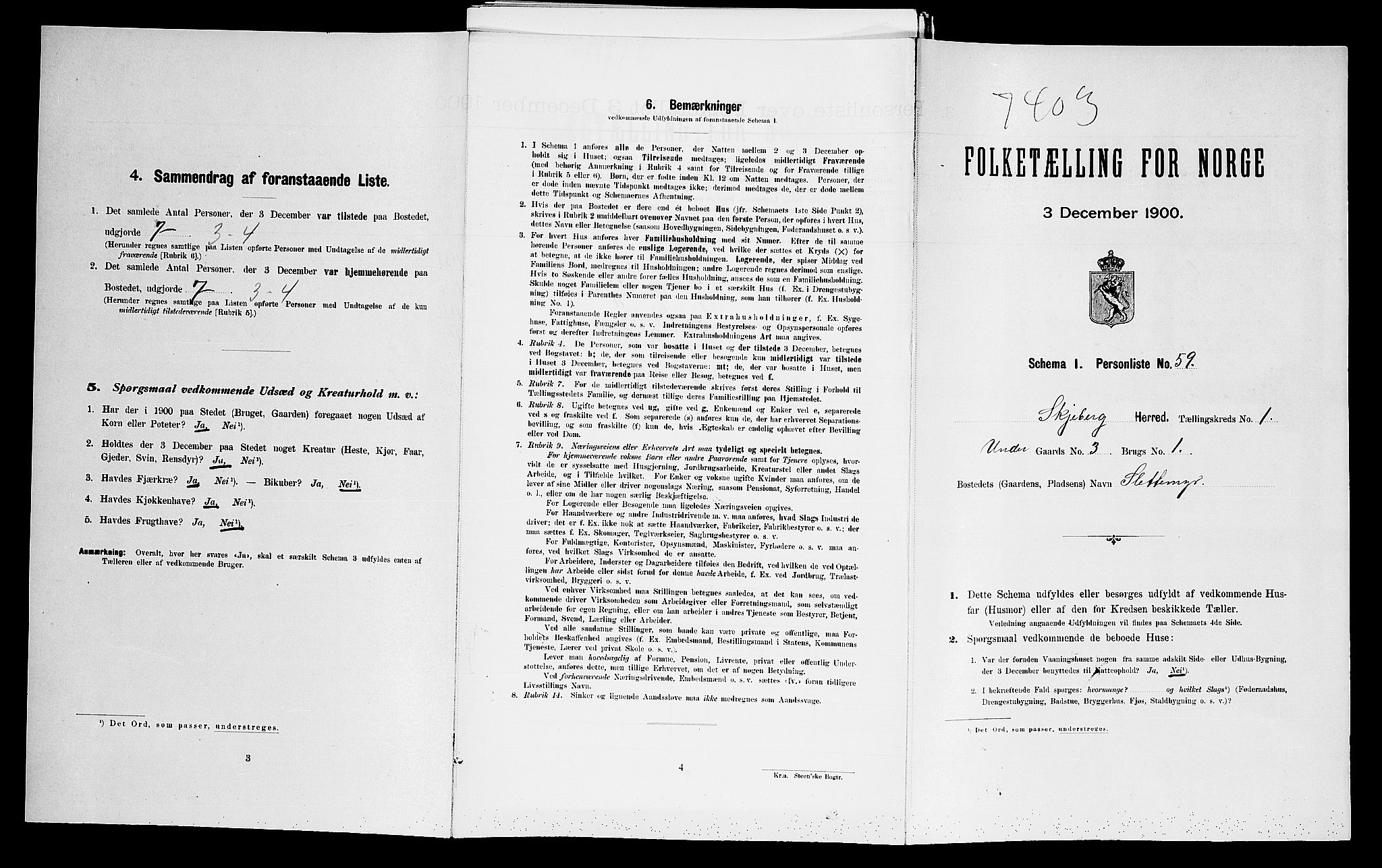SAO, Folketelling 1900 for 0115 Skjeberg herred, 1900, s. 718
