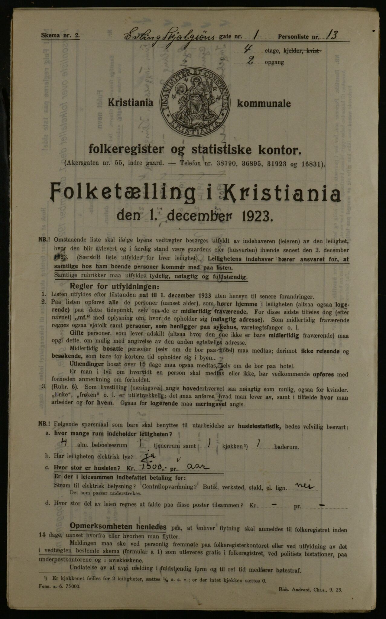 OBA, Kommunal folketelling 1.12.1923 for Kristiania, 1923, s. 24789