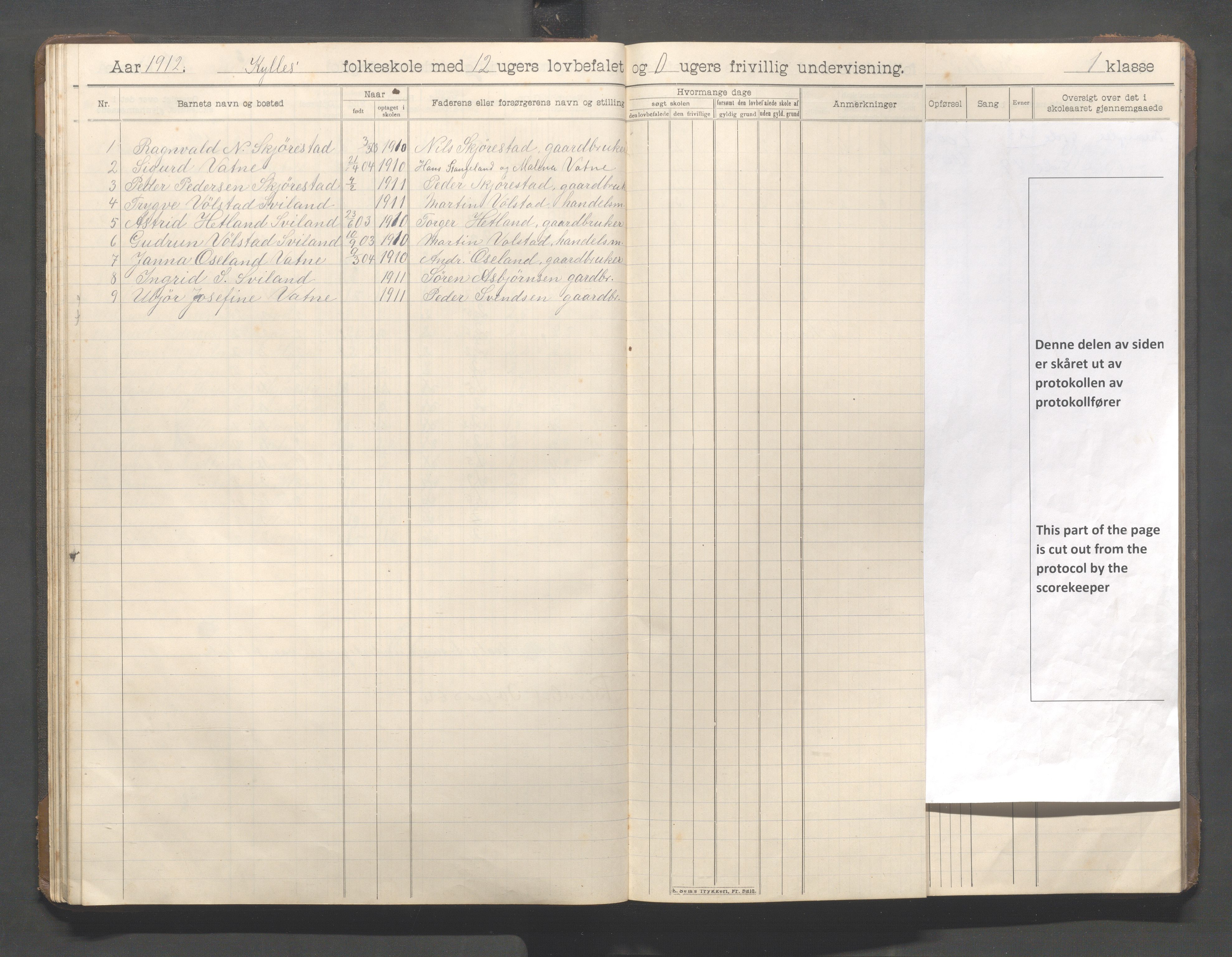 Høyland kommune - Sviland skole m.fl., IKAR/K-100091/E/L0001: Skoleprotokoll, 1906-1922, s. 39