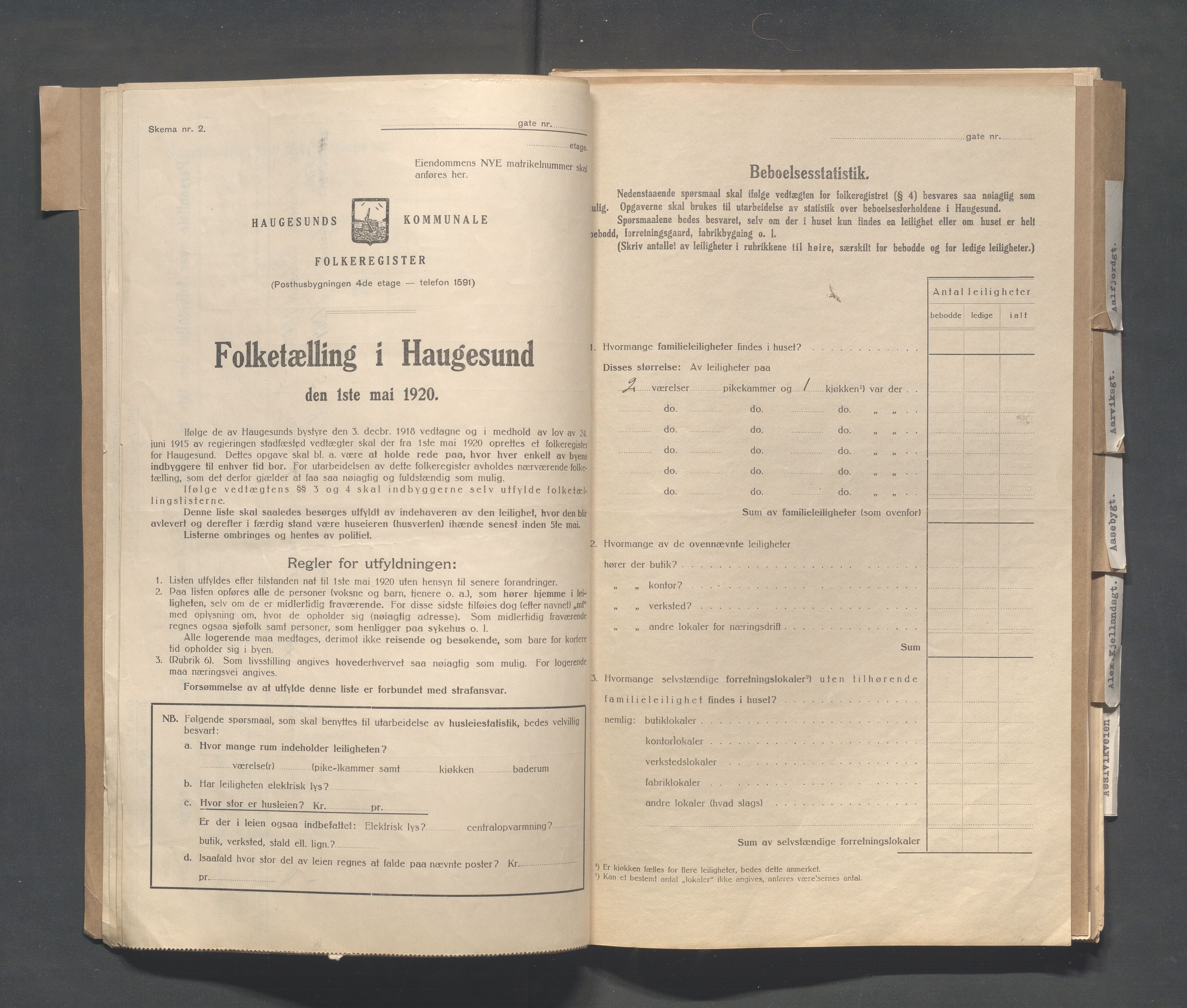 IKAR, Kommunal folketelling 1.5.1920 for Haugesund, 1920, s. 7