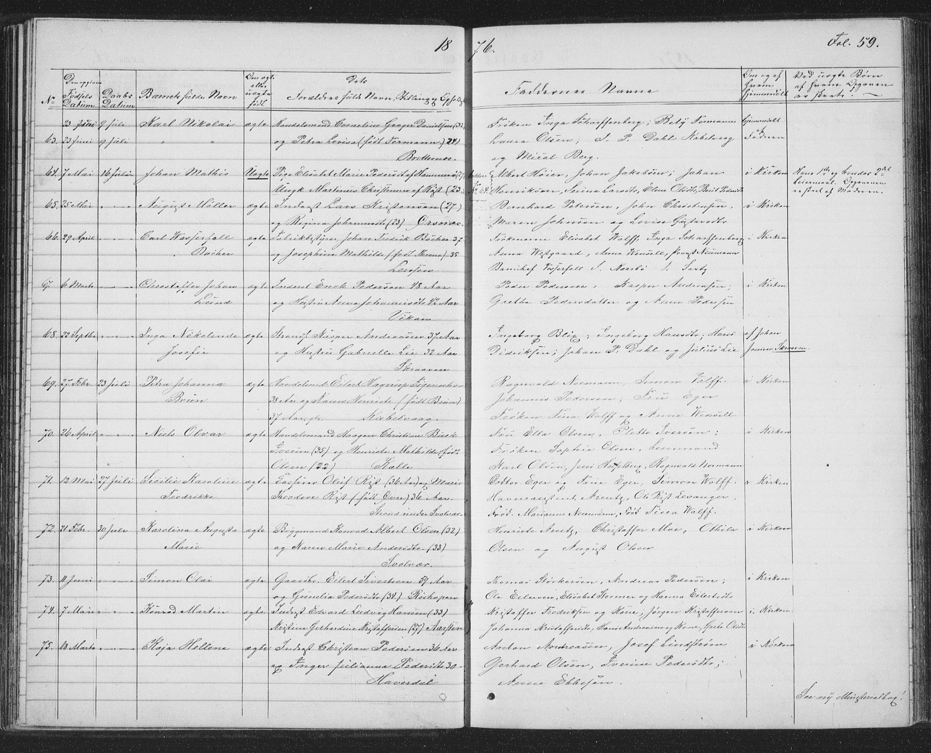 Ministerialprotokoller, klokkerbøker og fødselsregistre - Nordland, AV/SAT-A-1459/874/L1074: Klokkerbok nr. 874C03, 1870-1876, s. 59