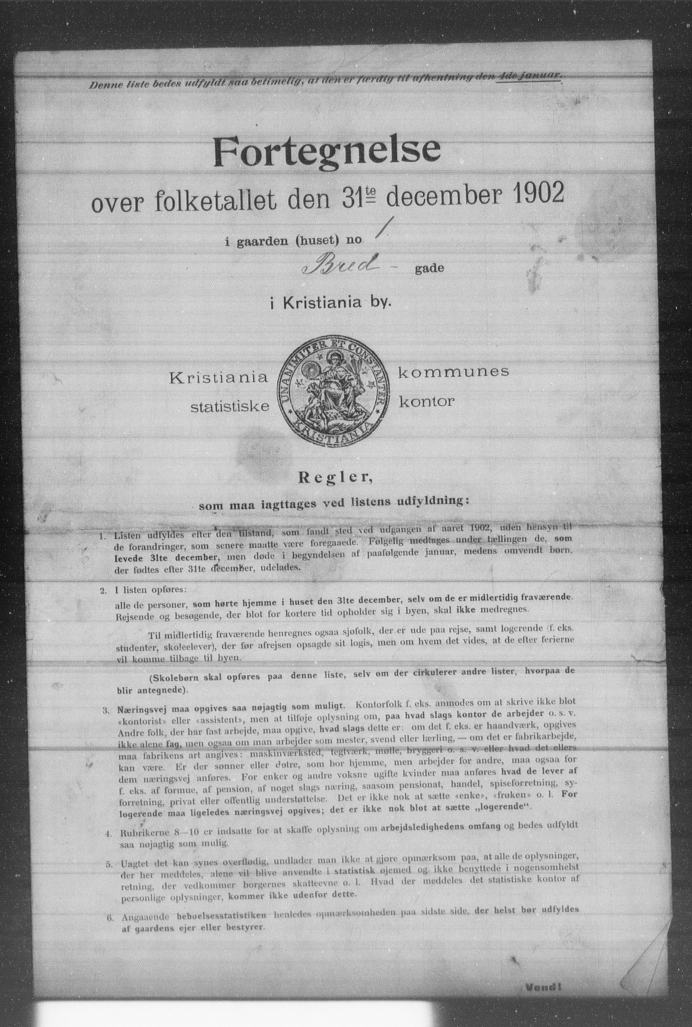 OBA, Kommunal folketelling 31.12.1902 for Kristiania kjøpstad, 1902, s. 1581