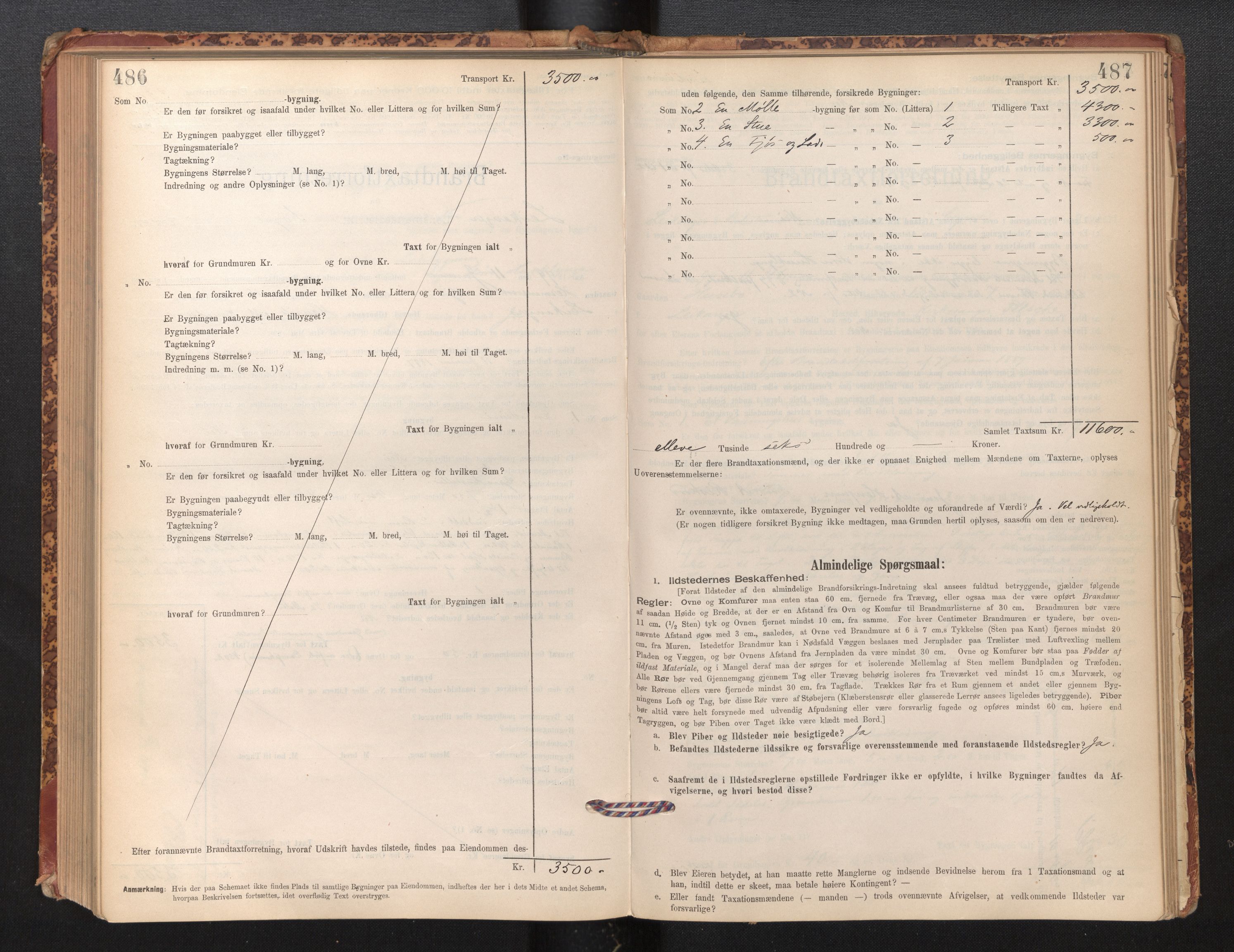 Lensmannen i Leikanger, SAB/A-29201/0012/L0004: Branntakstprotokoll, skjematakst, 1894-1903, s. 486-487