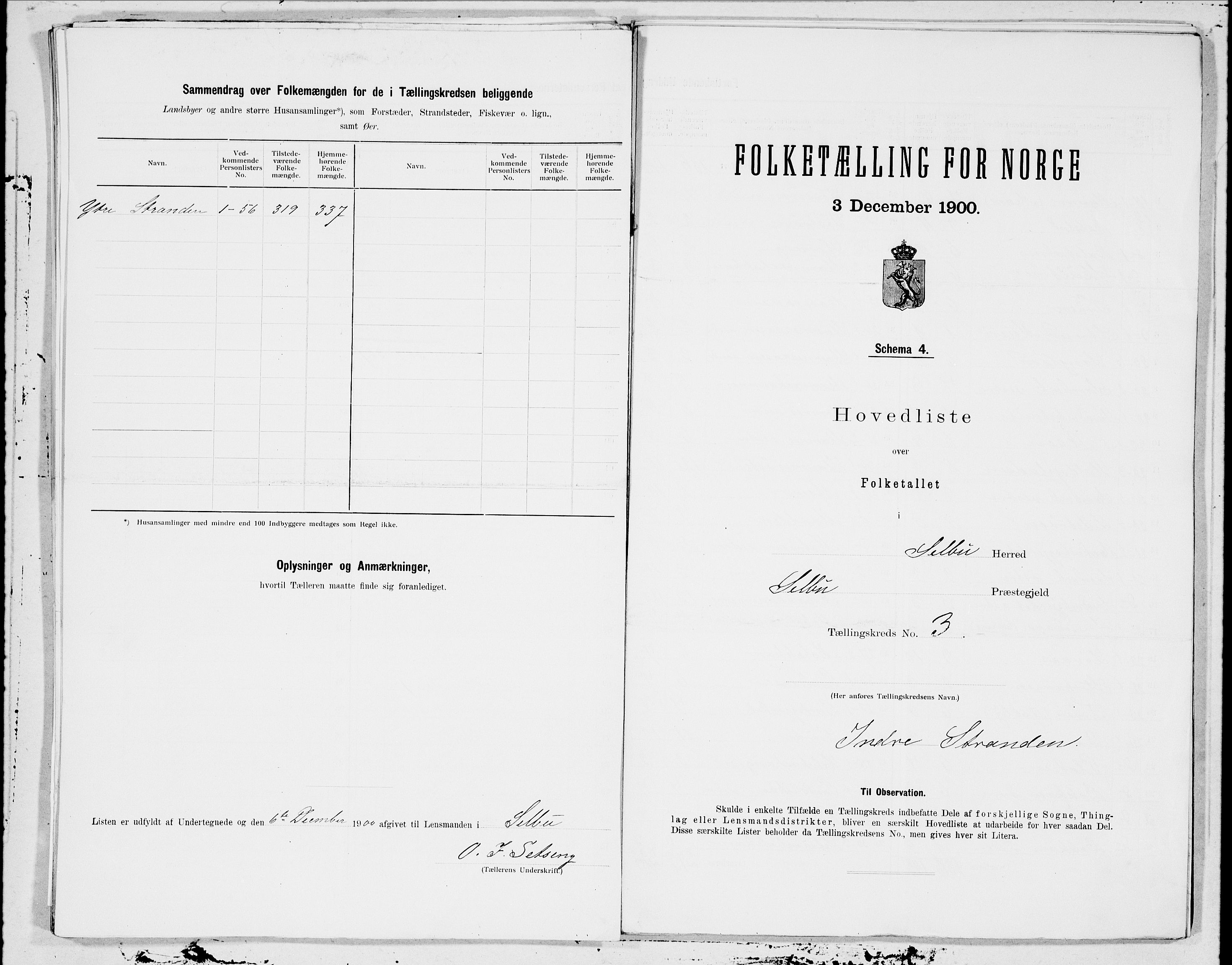 SAT, Folketelling 1900 for 1664 Selbu herred, 1900, s. 6