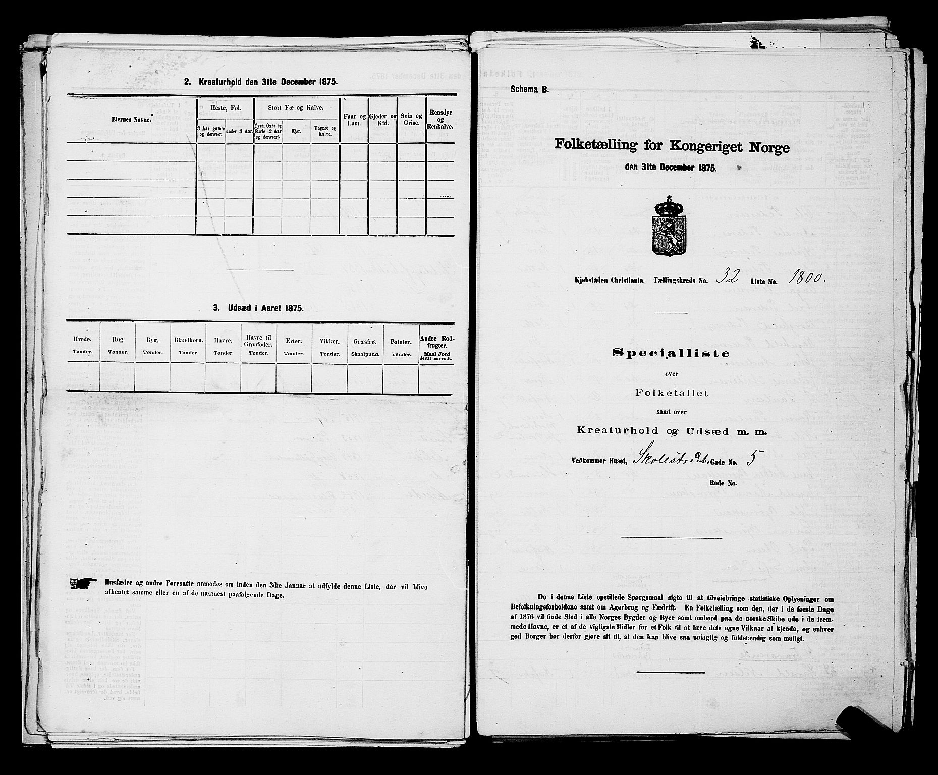 RA, Folketelling 1875 for 0301 Kristiania kjøpstad, 1875, s. 5226