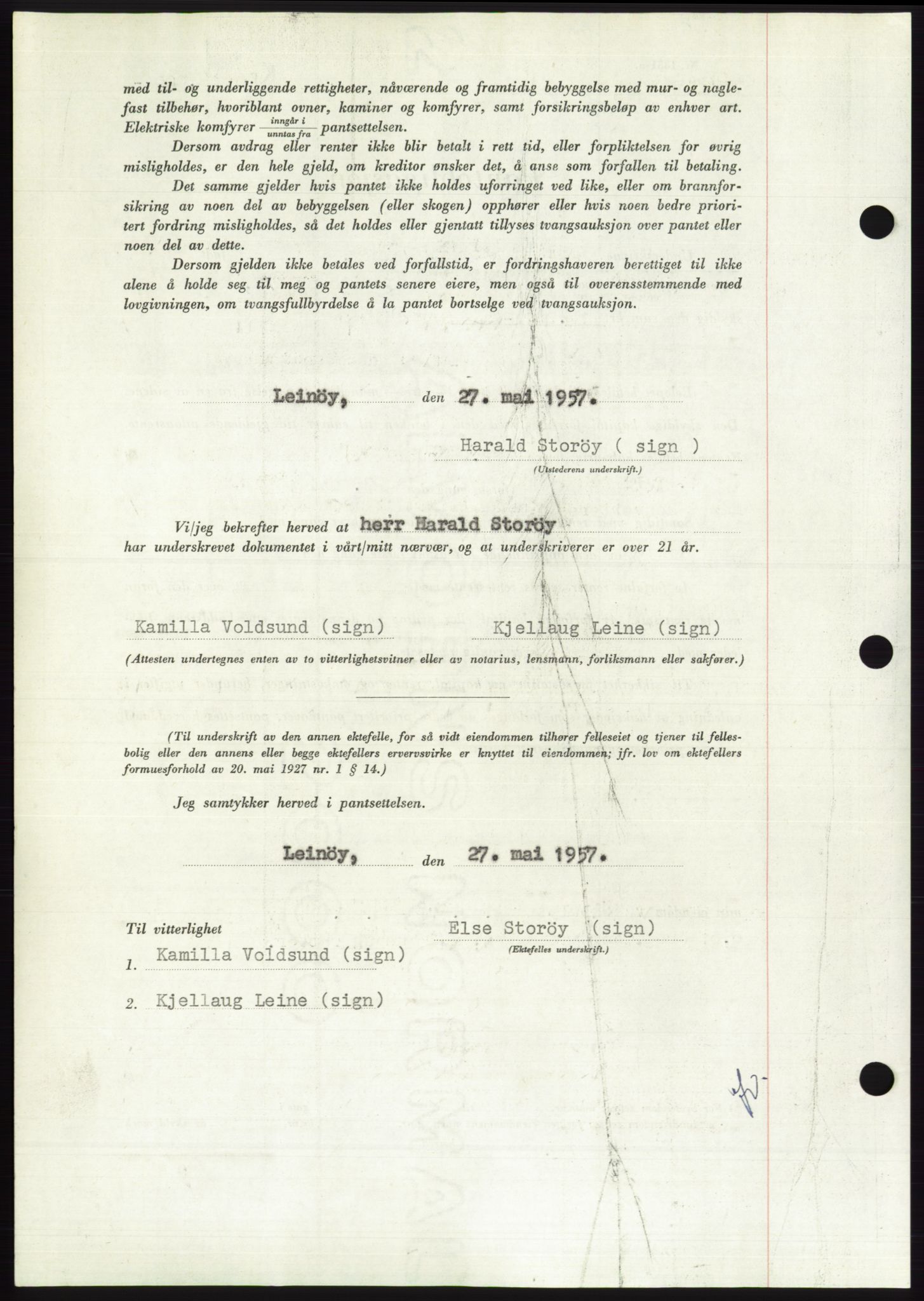 Søre Sunnmøre sorenskriveri, AV/SAT-A-4122/1/2/2C/L0130: Pantebok nr. 18B, 1957-1958, Dagboknr: 1827/1957