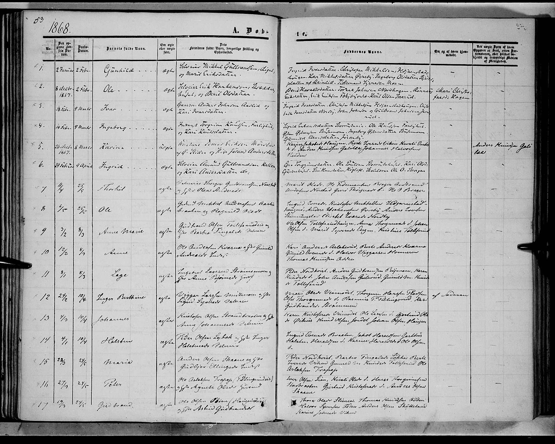 Sør-Aurdal prestekontor, SAH/PREST-128/H/Ha/Haa/L0007: Ministerialbok nr. 7, 1849-1876, s. 53