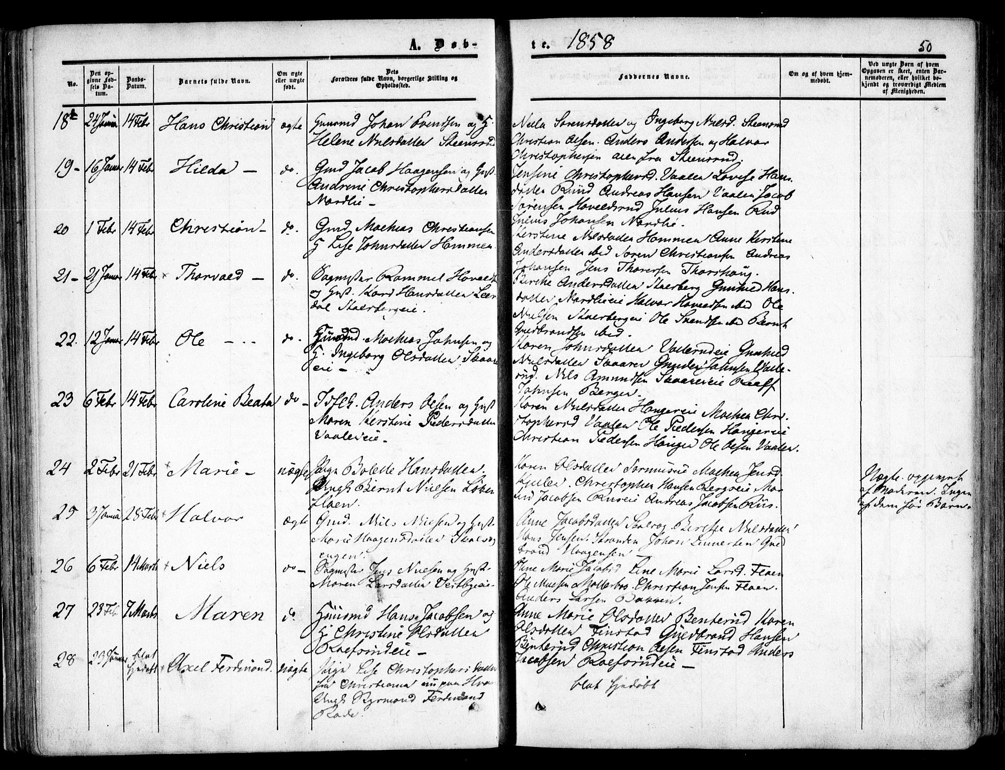Skedsmo prestekontor Kirkebøker, AV/SAO-A-10033a/F/Fa/L0010: Ministerialbok nr. I 10, 1854-1865, s. 50