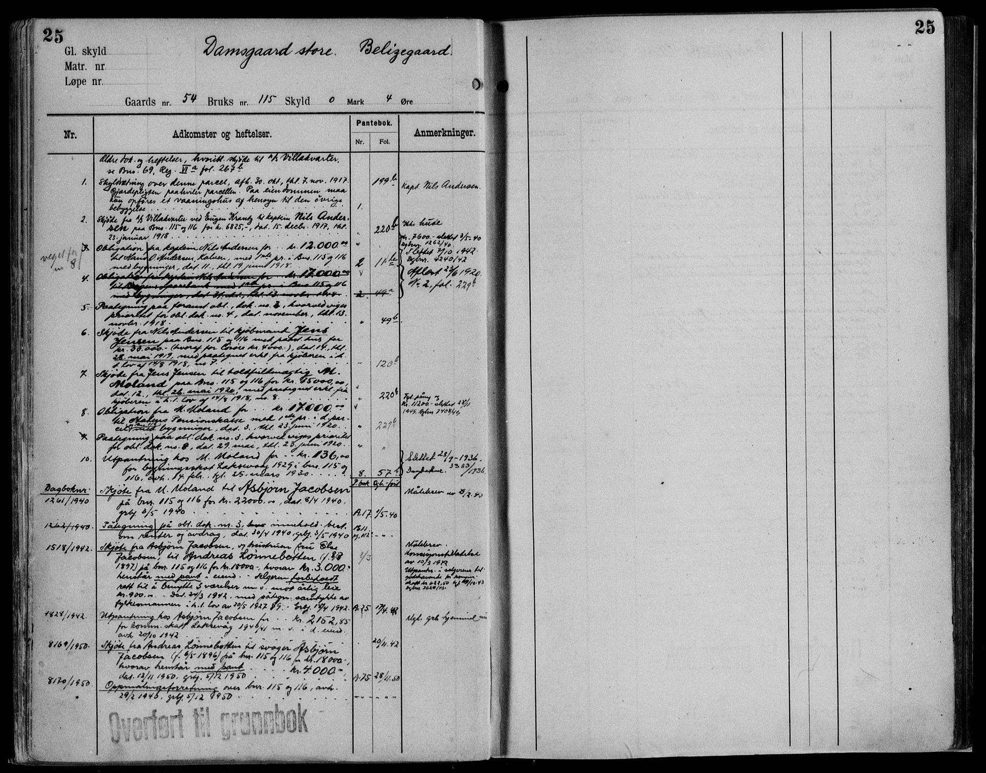 Midhordland sorenskriveri, AV/SAB-A-3001/1/G/Ga/Gab/L0115: Panteregister nr. II.A.b.115, s. 25