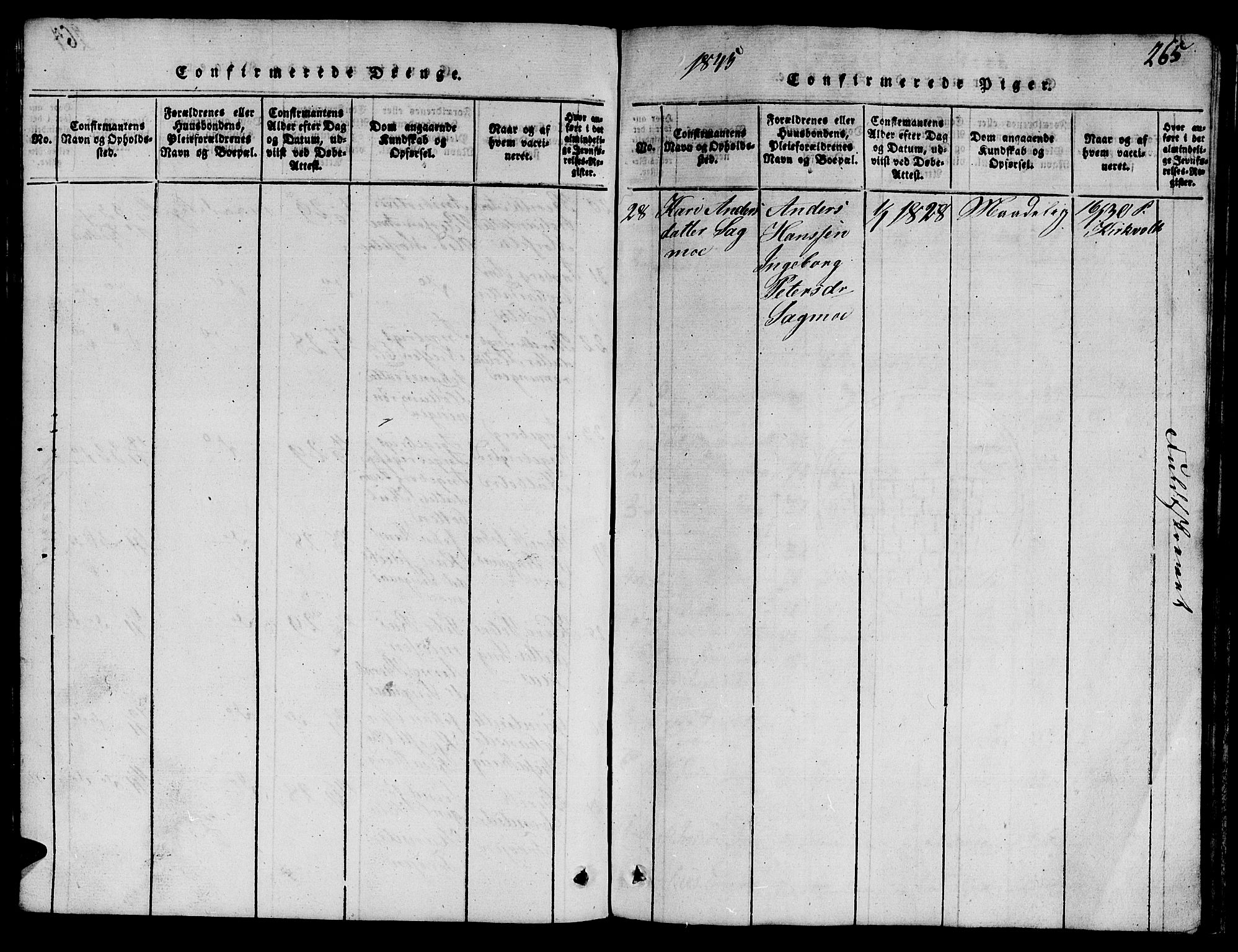 Ministerialprotokoller, klokkerbøker og fødselsregistre - Sør-Trøndelag, SAT/A-1456/688/L1026: Klokkerbok nr. 688C01, 1817-1860, s. 265