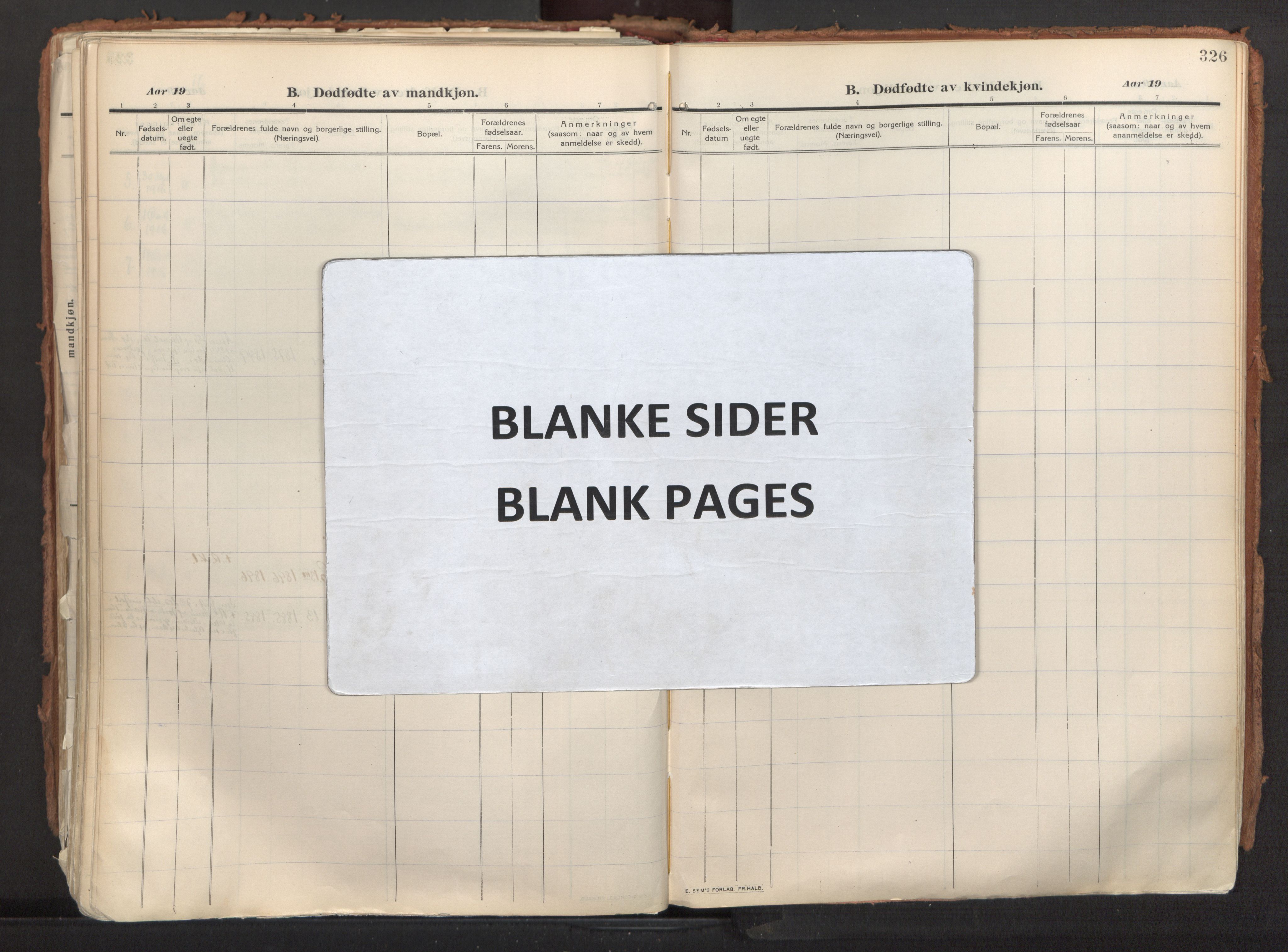 Fagerborg prestekontor Kirkebøker, SAO/A-10844/F/Fa/L0005: Ministerialbok nr. 5, 1909-1935, s. 326