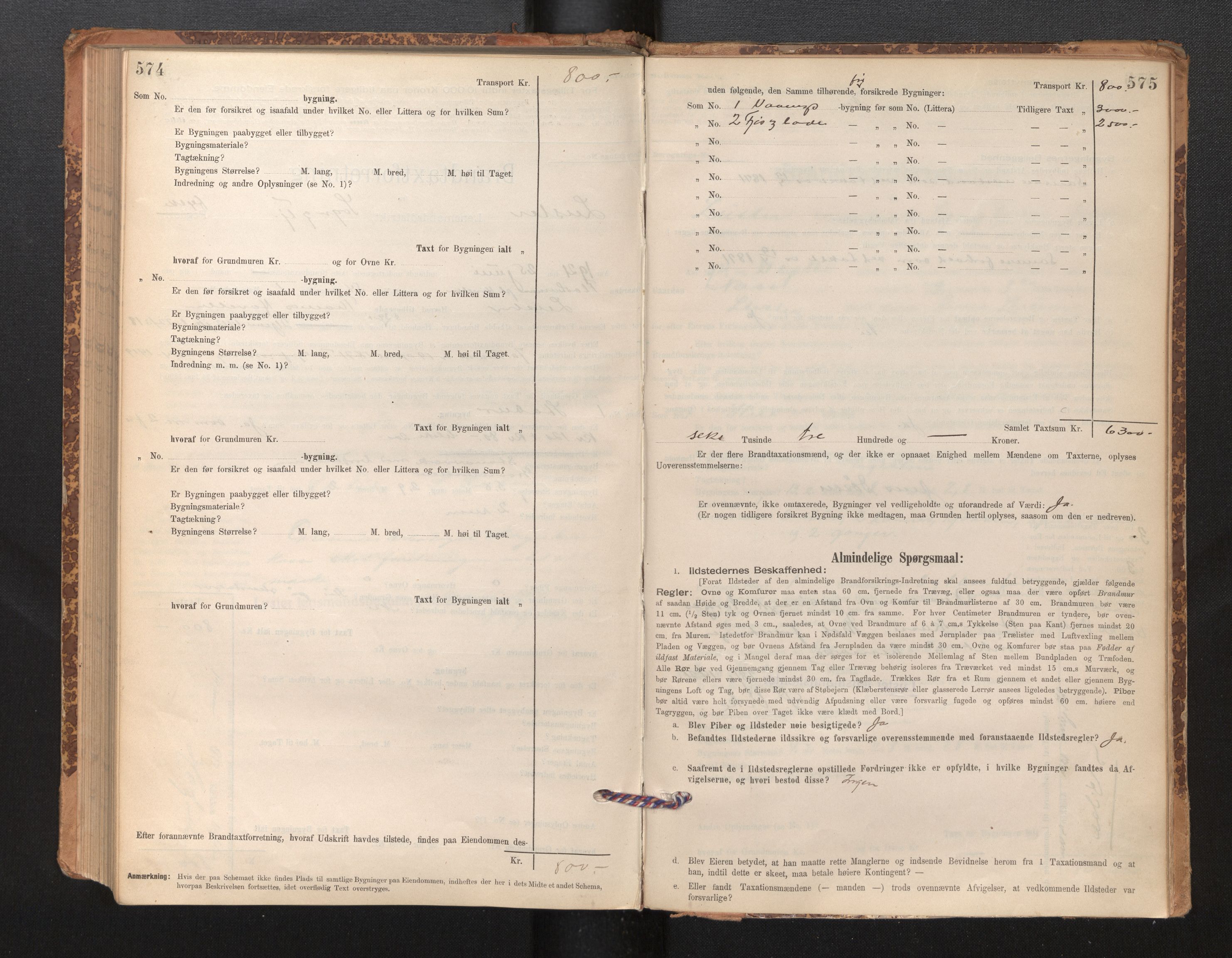 Lensmannen i Luster, SAB/A-29301/0012/L0007: Branntakstprotokoll, skjematakst, 1895-1935, s. 574-575