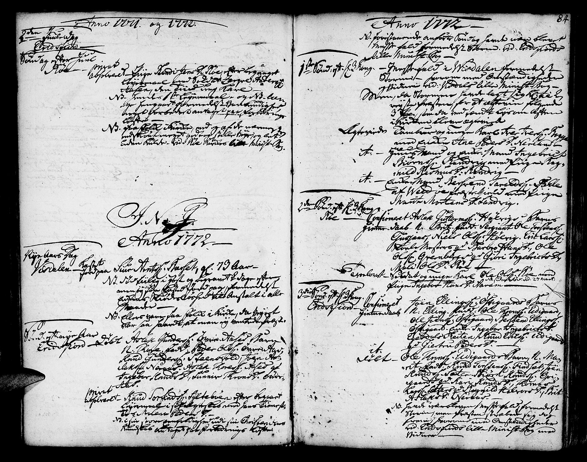 Ministerialprotokoller, klokkerbøker og fødselsregistre - Møre og Romsdal, AV/SAT-A-1454/551/L0621: Ministerialbok nr. 551A01, 1757-1803, s. 84