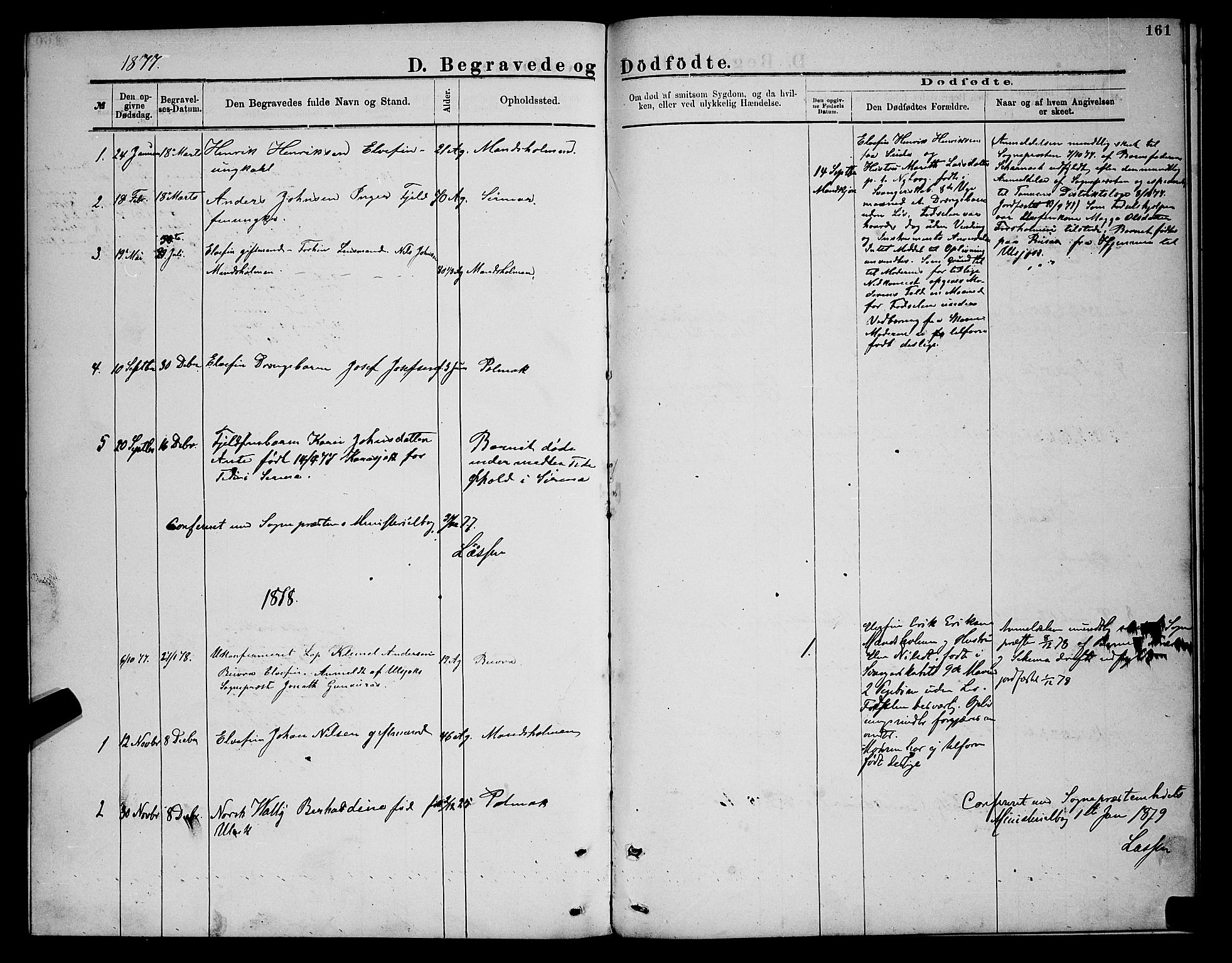 Nesseby sokneprestkontor, AV/SATØ-S-1330/H/Hb/L0007klokker: Klokkerbok nr. 7, 1877-1884, s. 161