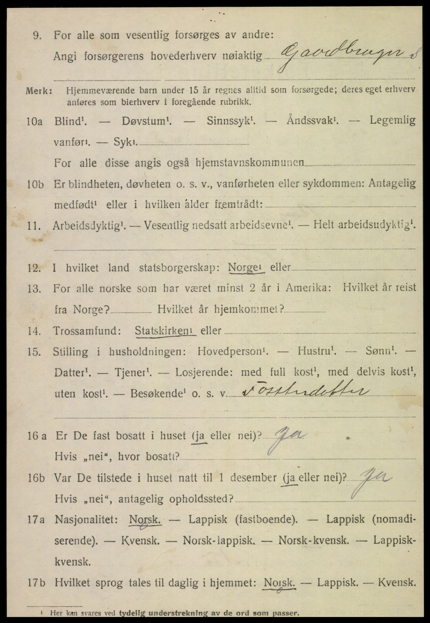 SAT, Folketelling 1920 for 1737 Sørli herred, 1920, s. 1068