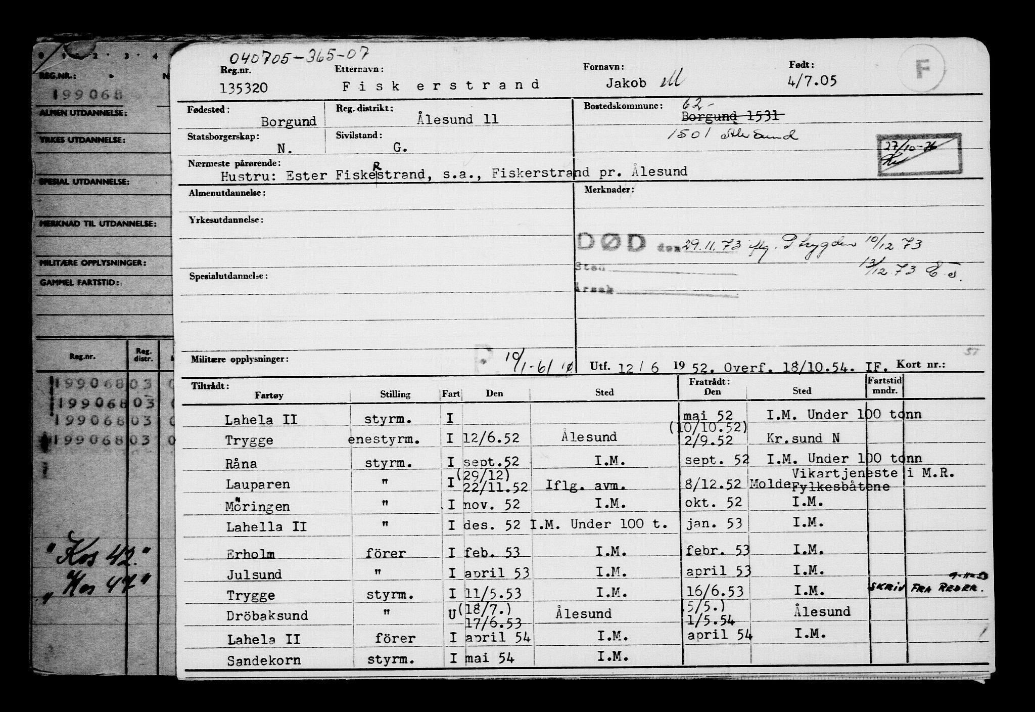 Direktoratet for sjømenn, AV/RA-S-3545/G/Gb/L0060: Hovedkort, 1905, s. 37