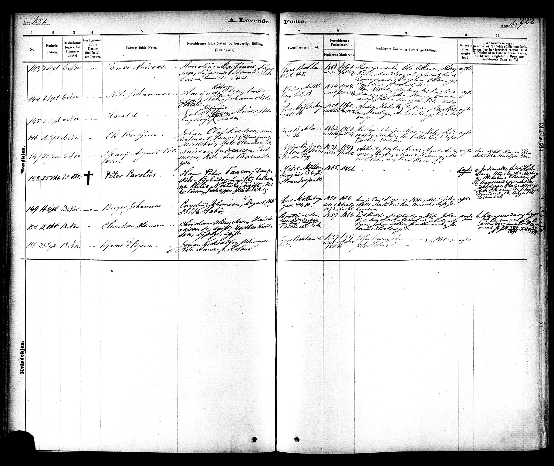 Ministerialprotokoller, klokkerbøker og fødselsregistre - Sør-Trøndelag, SAT/A-1456/604/L0188: Ministerialbok nr. 604A09, 1878-1892, s. 222