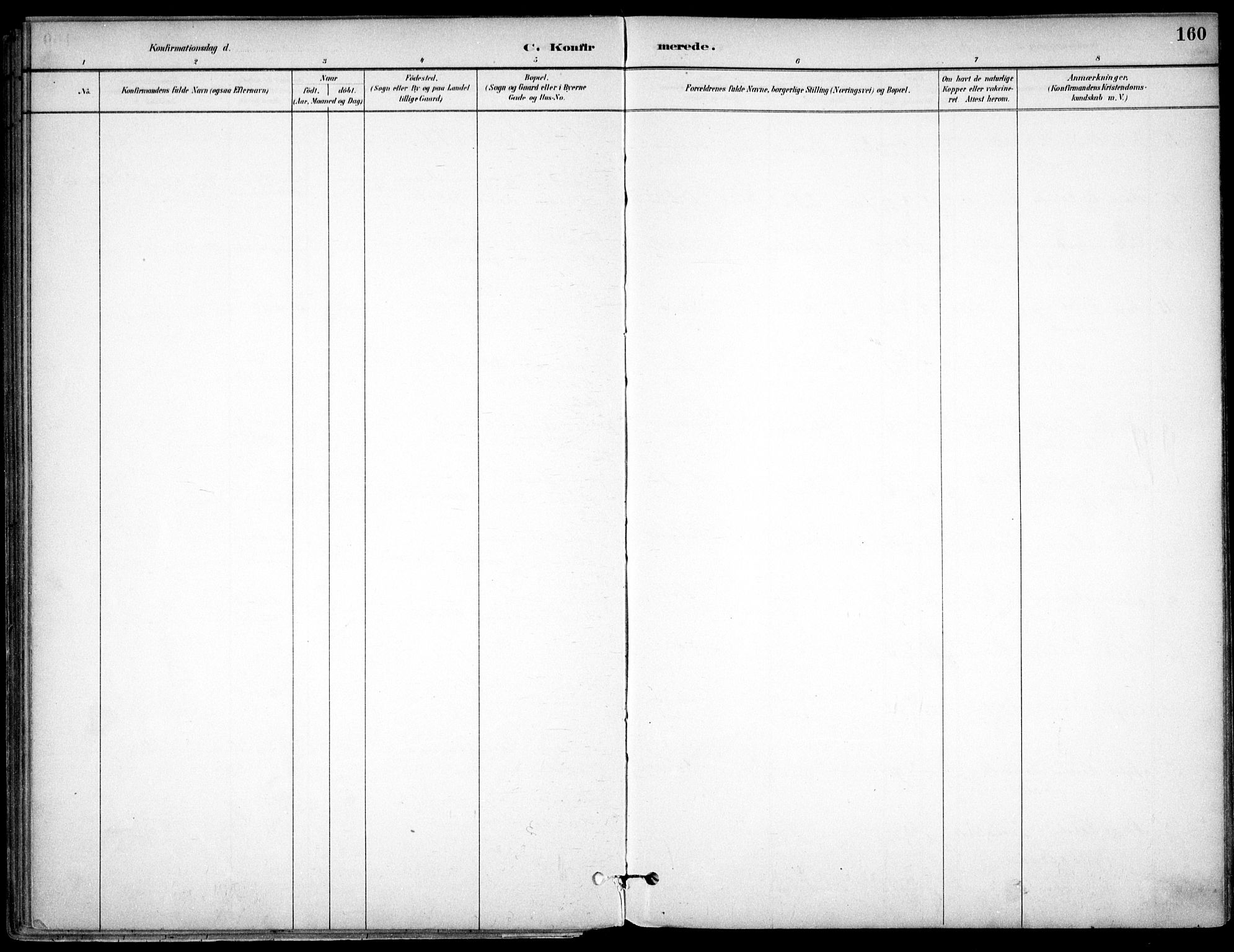 Nes prestekontor Kirkebøker, SAO/A-10410/F/Fc/L0002: Ministerialbok nr. IIi 2, 1882-1916, s. 160