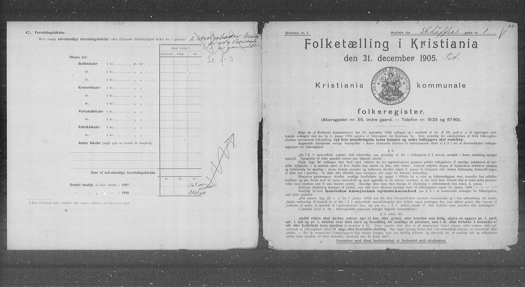OBA, Kommunal folketelling 31.12.1905 for Kristiania kjøpstad, 1905, s. 48298