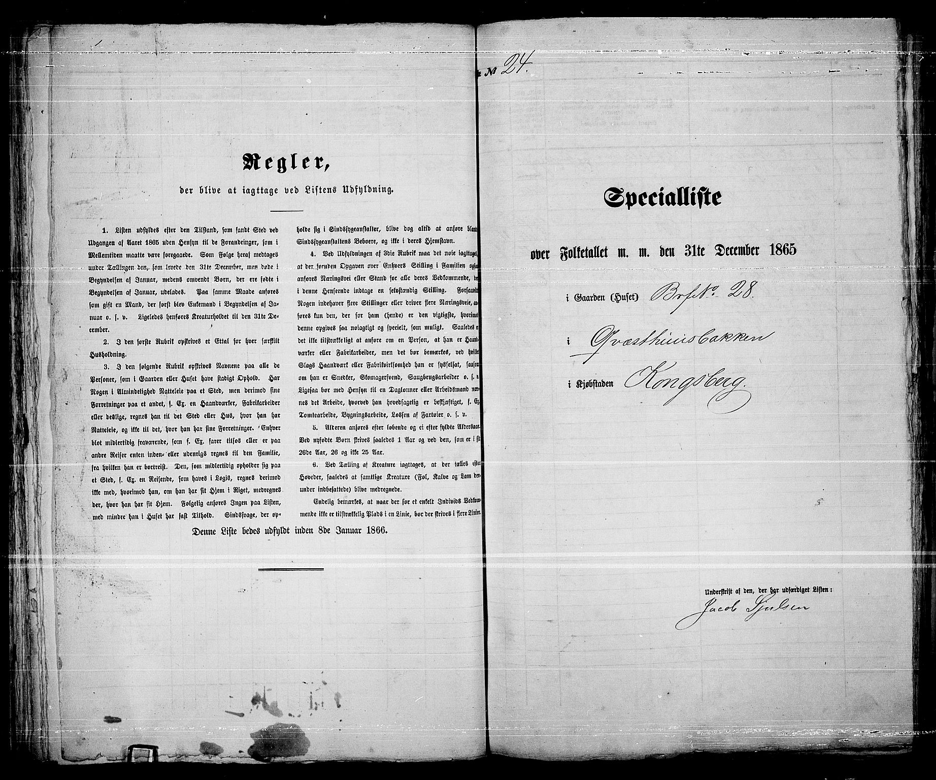 RA, Folketelling 1865 for 0604B Kongsberg prestegjeld, Kongsberg kjøpstad, 1865, s. 57