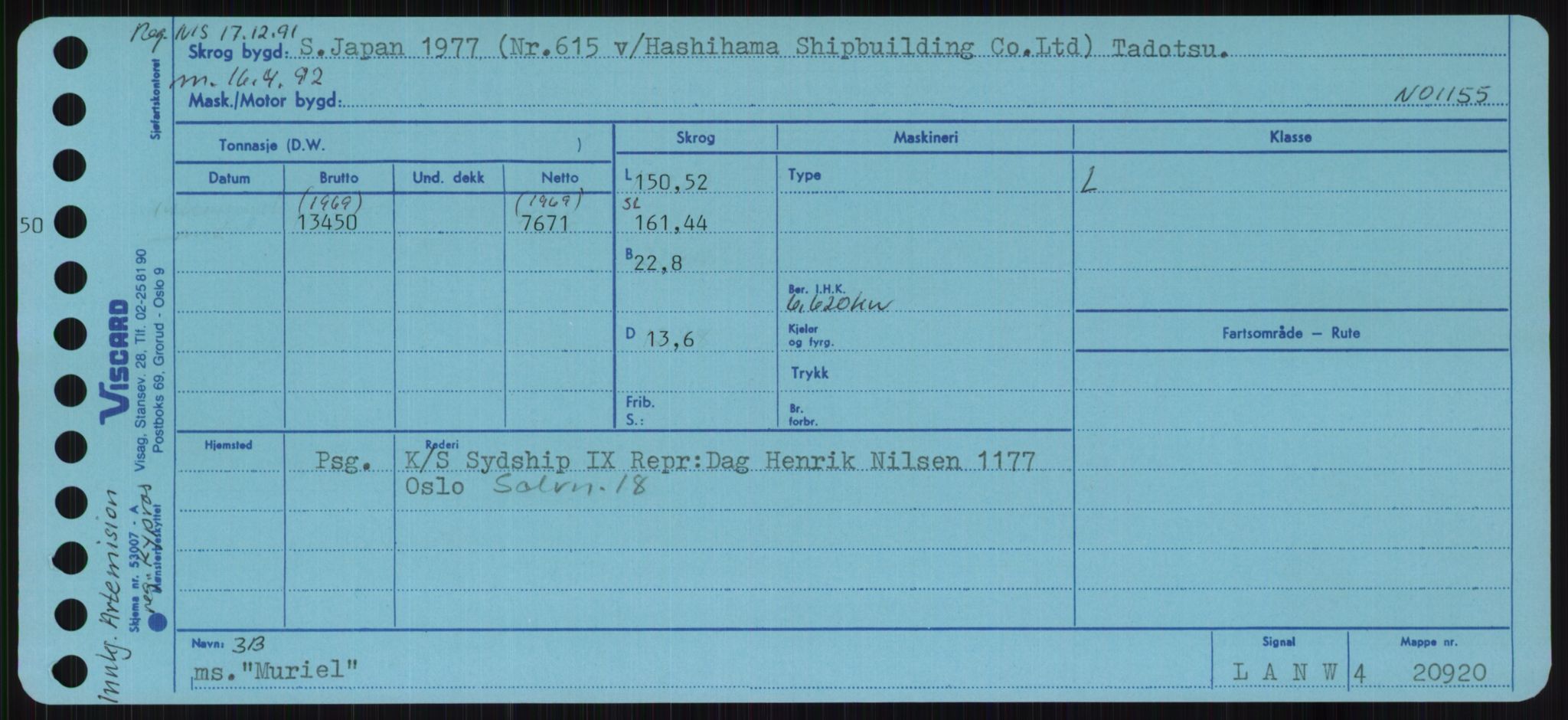 Sjøfartsdirektoratet med forløpere, Skipsmålingen, RA/S-1627/H/Ha/L0004/0001: Fartøy, Mas-R / Fartøy, Mas-Odd, s. 299