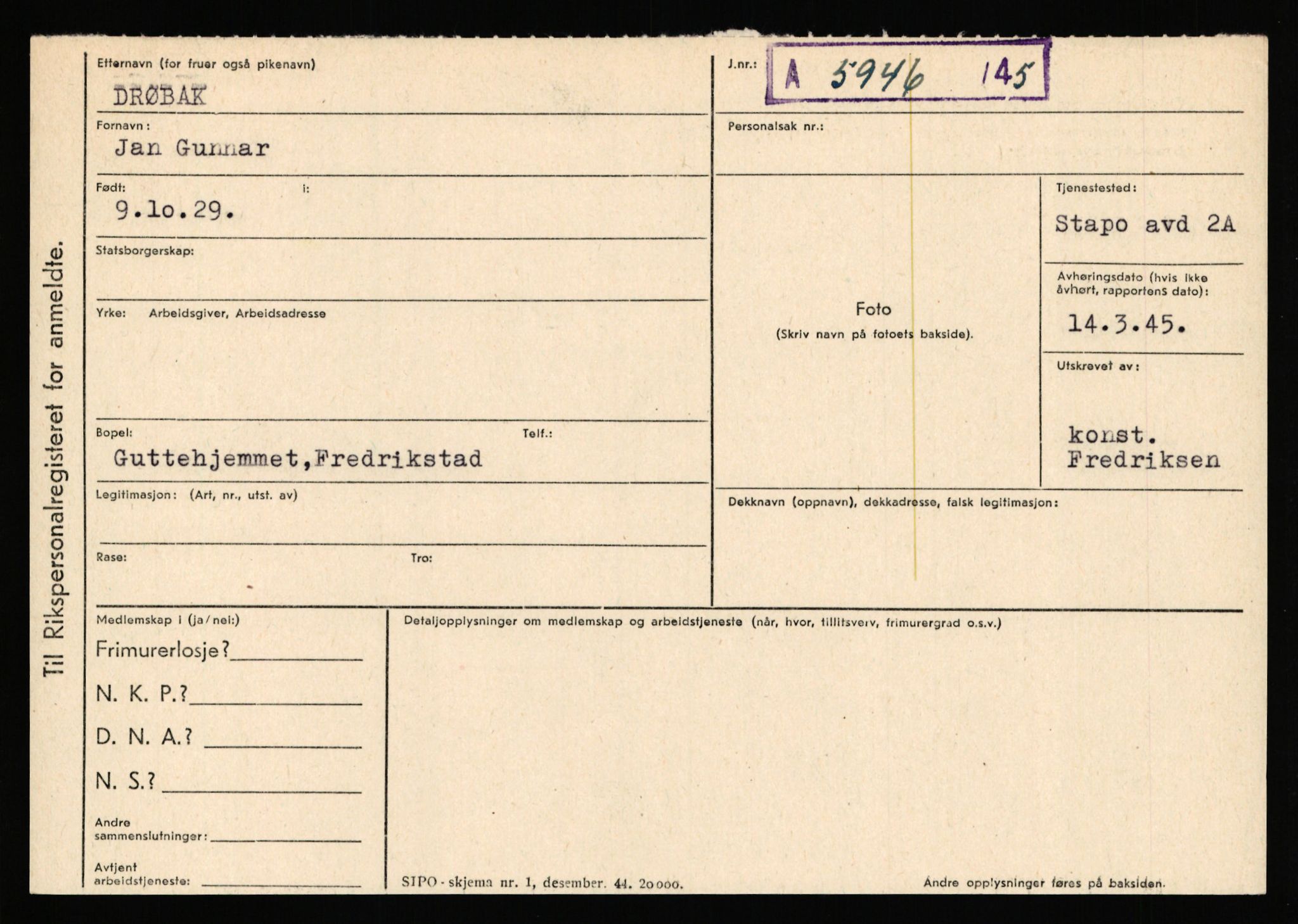 Statspolitiet - Hovedkontoret / Osloavdelingen, AV/RA-S-1329/C/Ca/L0003: Brechan - Eichinger	, 1943-1945, s. 4272