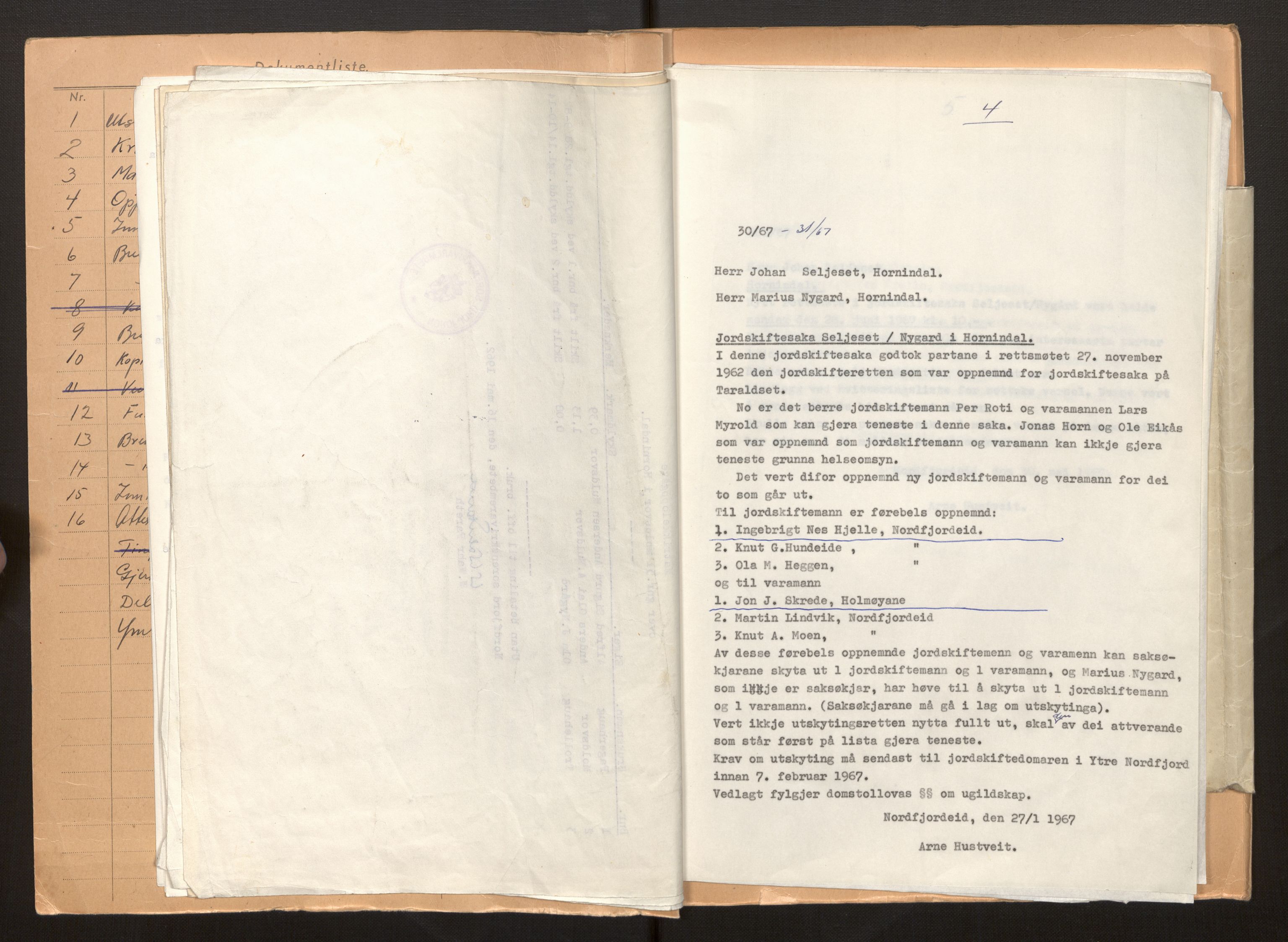 Sogn og Fjordane jordskiftedøme - I Nordfjord jordskiftedistrikt, AV/SAB-A-6001/B/L0107: Jordskiftedokument, 1962-1968, s. 13