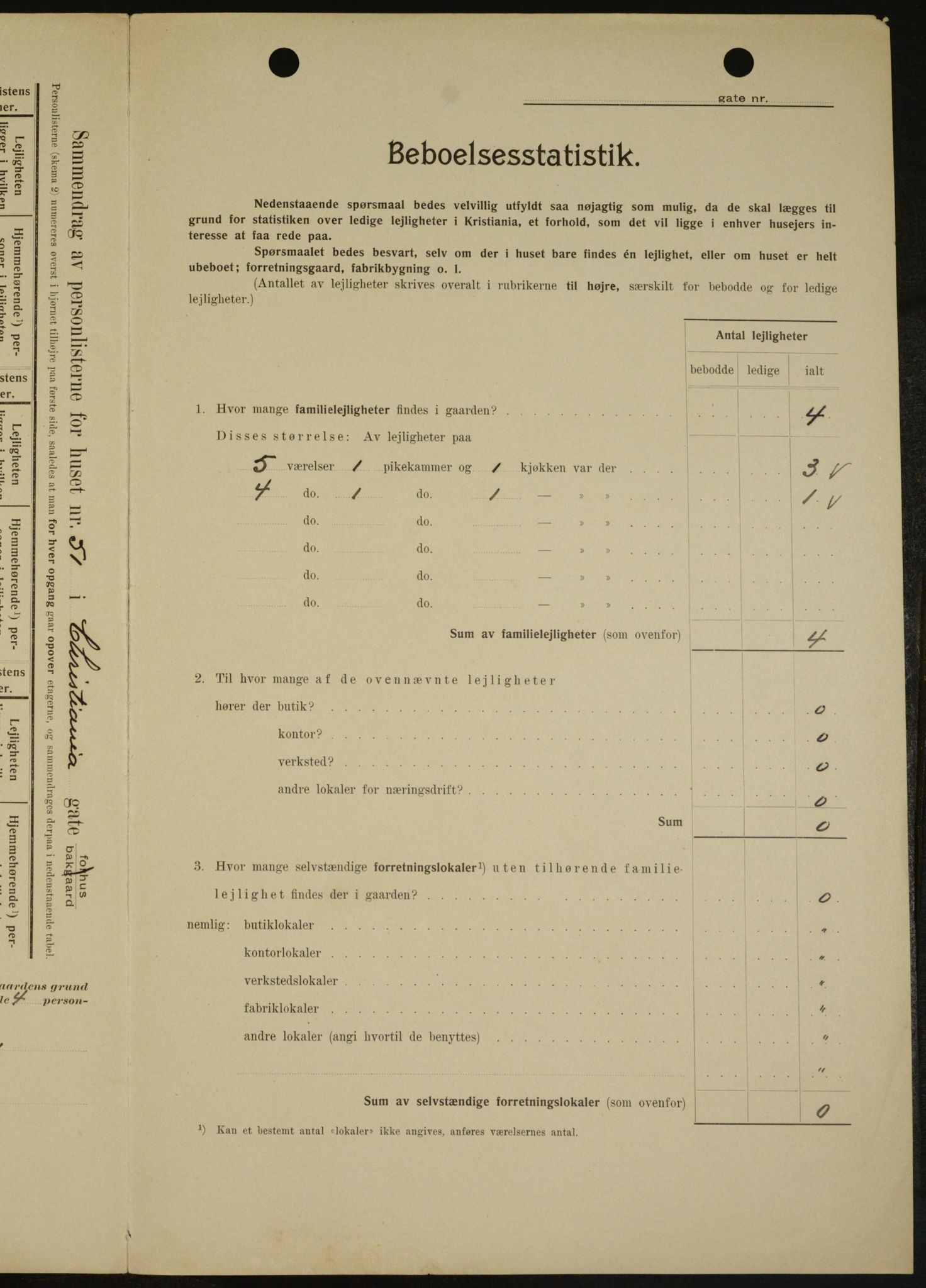 OBA, Kommunal folketelling 1.2.1909 for Kristiania kjøpstad, 1909, s. 38347