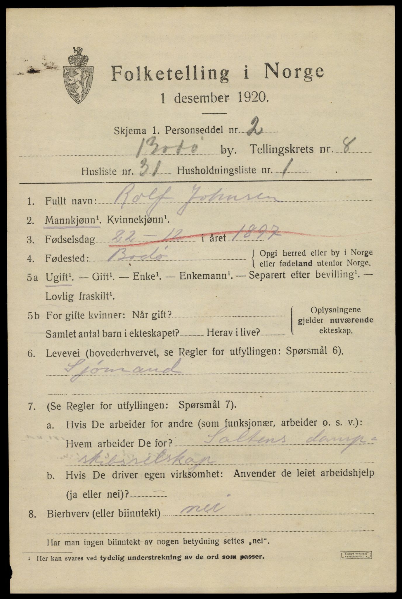 SAT, Folketelling 1920 for 1804 Bodø kjøpstad, 1920, s. 12817