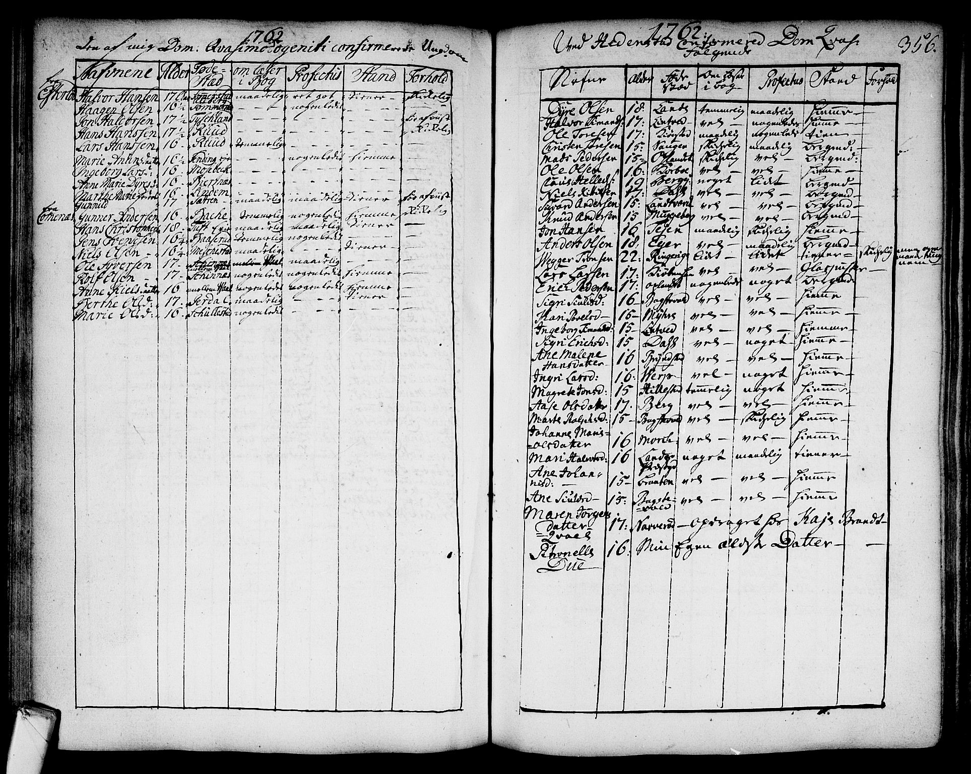 Sandsvær kirkebøker, SAKO/A-244/F/Fa/L0002a: Ministerialbok nr. I 2, 1725-1809, s. 356