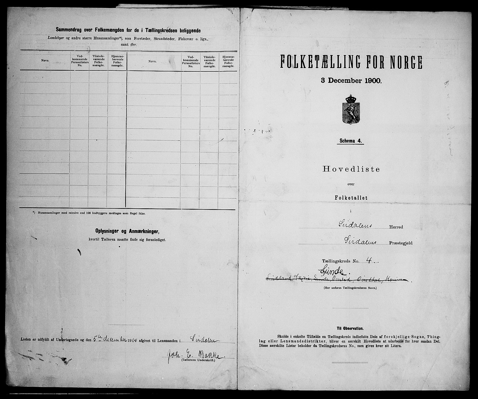 SAK, Folketelling 1900 for 1046 Sirdal herred, 1900, s. 24