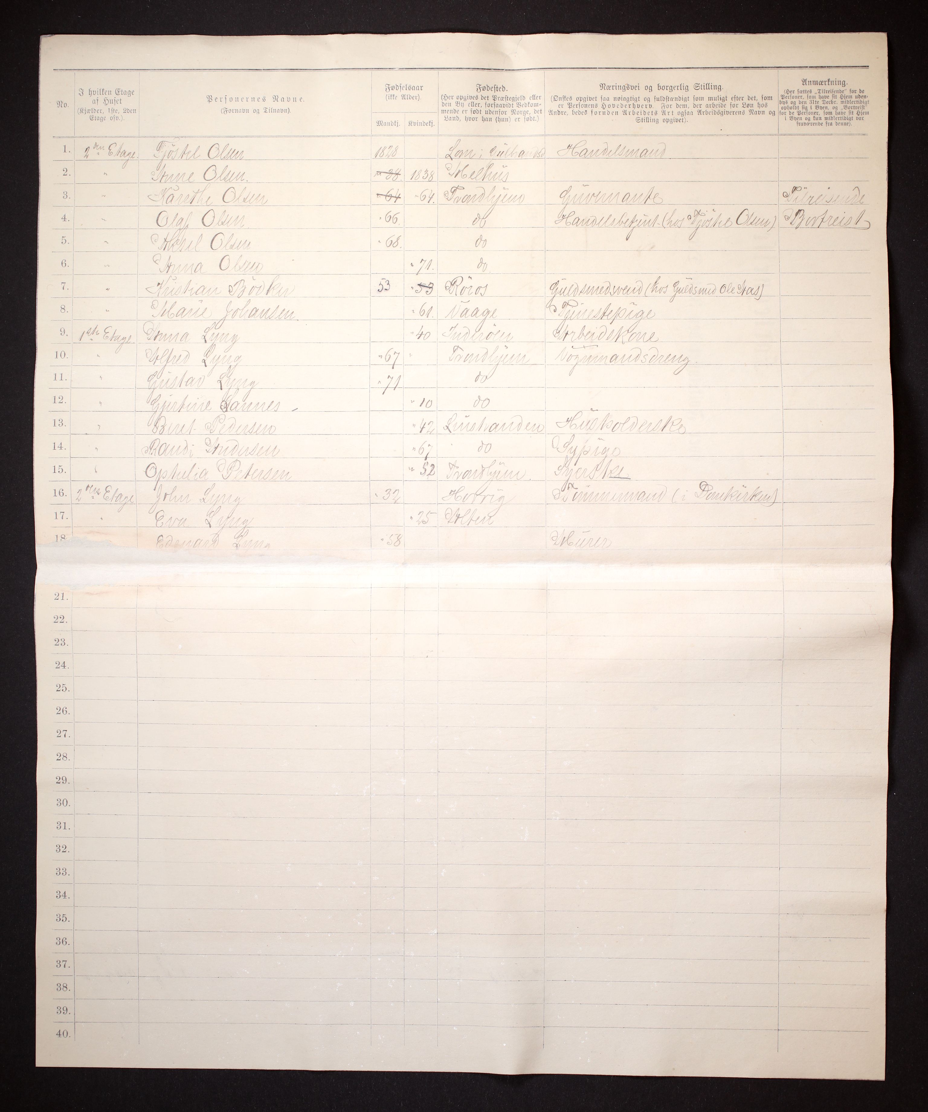 SAT, Folketelling 1885 for 1601 Trondheim kjøpstad, 1885, s. 2026