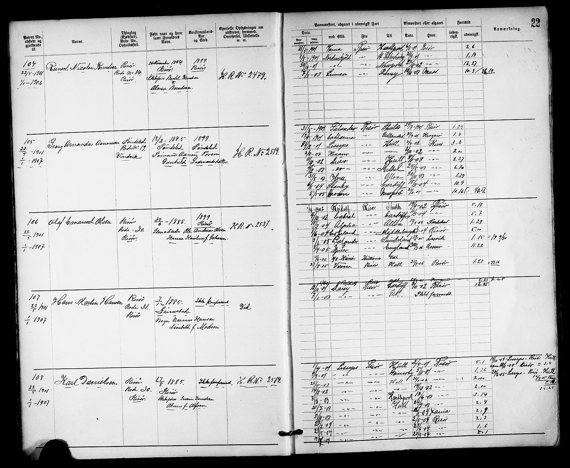 Risør mønstringskrets, AV/SAK-2031-0010/F/Fa/L0004: Annotasjonsrulle nr 1914-1915 og nr 1-477, T-8, 1899-1911, s. 24