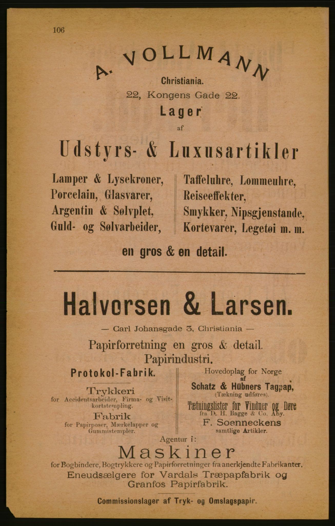 Kristiania/Oslo adressebok, PUBL/-, 1886, s. 106